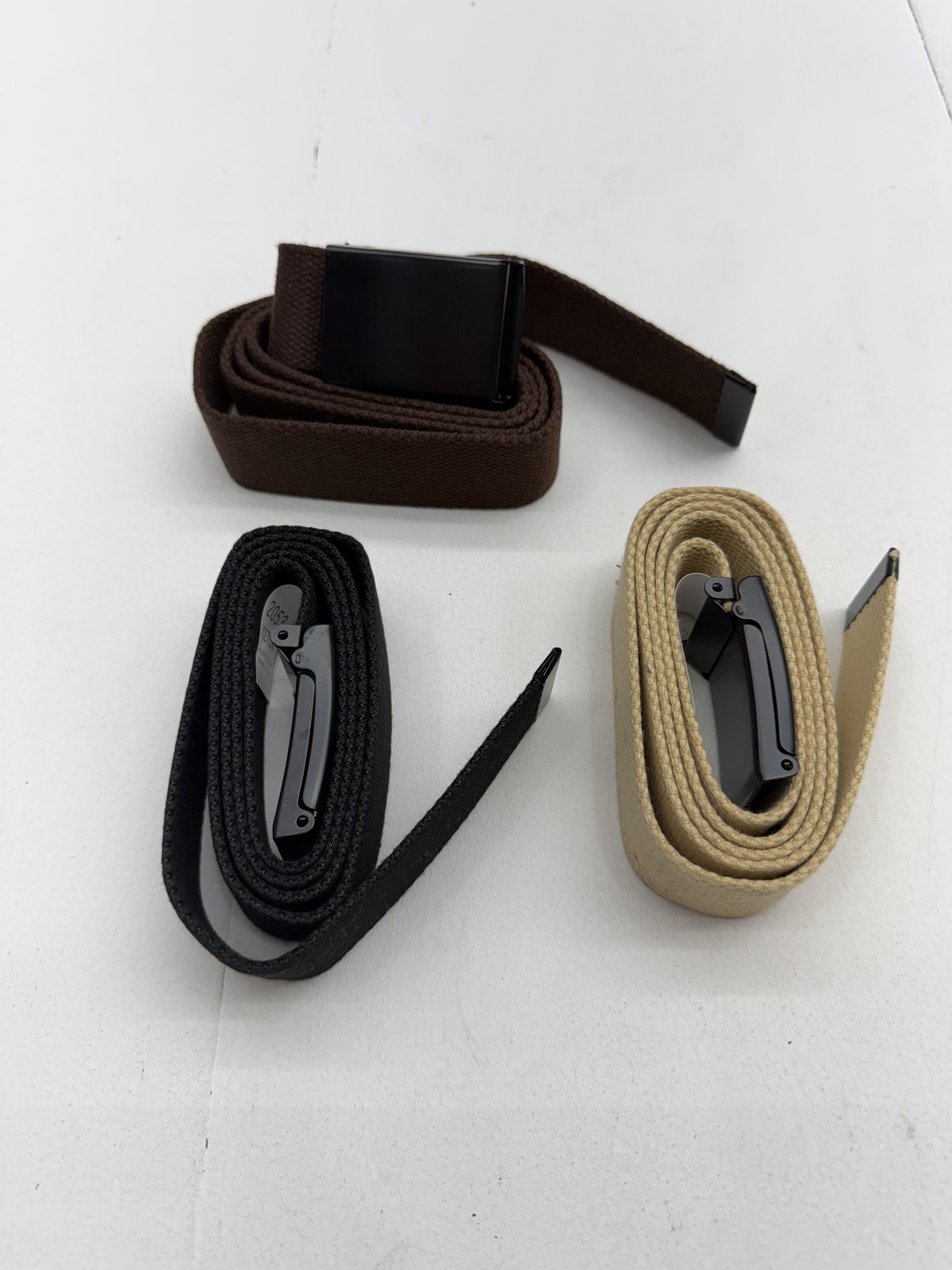 Gelante Belt 3 Pack Mens Size 50 Multicolor Cotton Webbed Military Adjustable