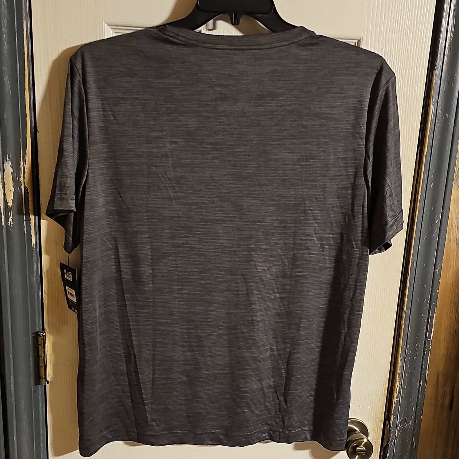 Athletic Works Men’s Lightweight Poly Jersey Tee Solid Gray Crew Neck L
