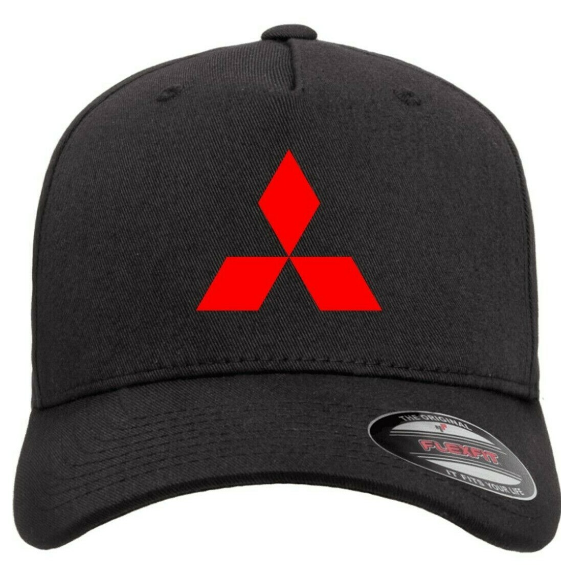 Mitsubishi Motors Car Logo Hat Flexfit Baseball Cap Printed Emblem S/M & L/XL