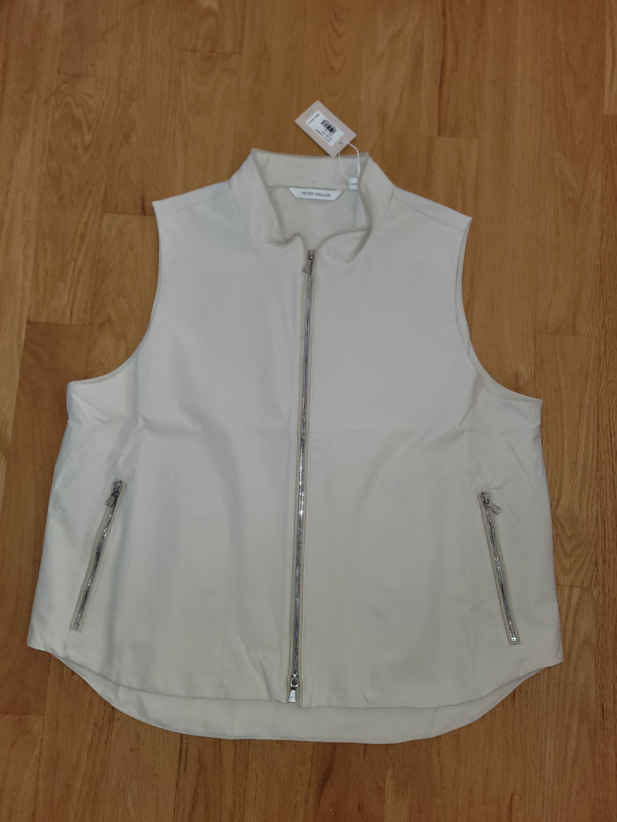 Peter Millar Surge Full Zip 100% Polyester Golf Vest Stone Women’s Size XXL