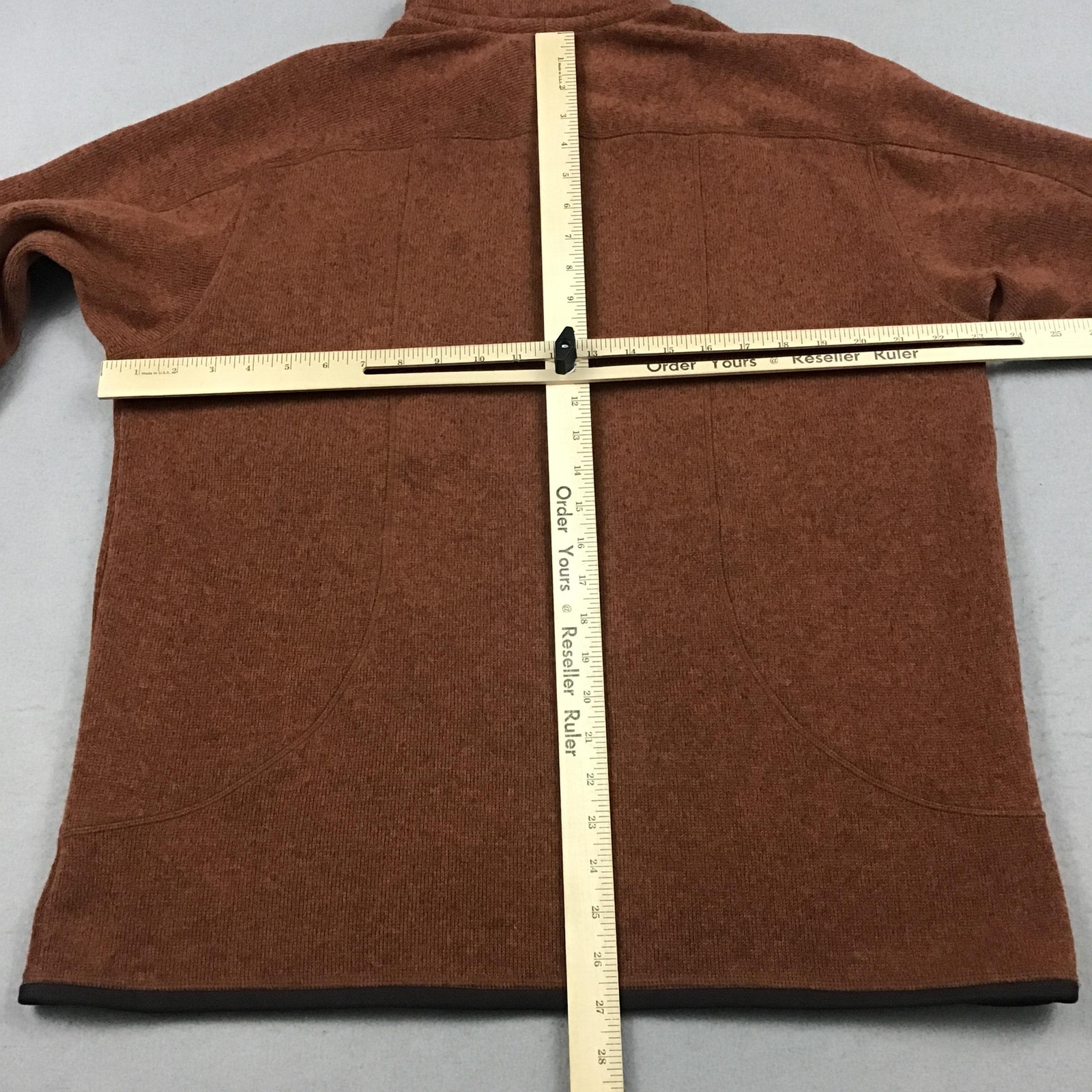 Patagonia Jacket Men Large Orange 1/4 Zip Fleece Pullover Zip Pocket Polyester L