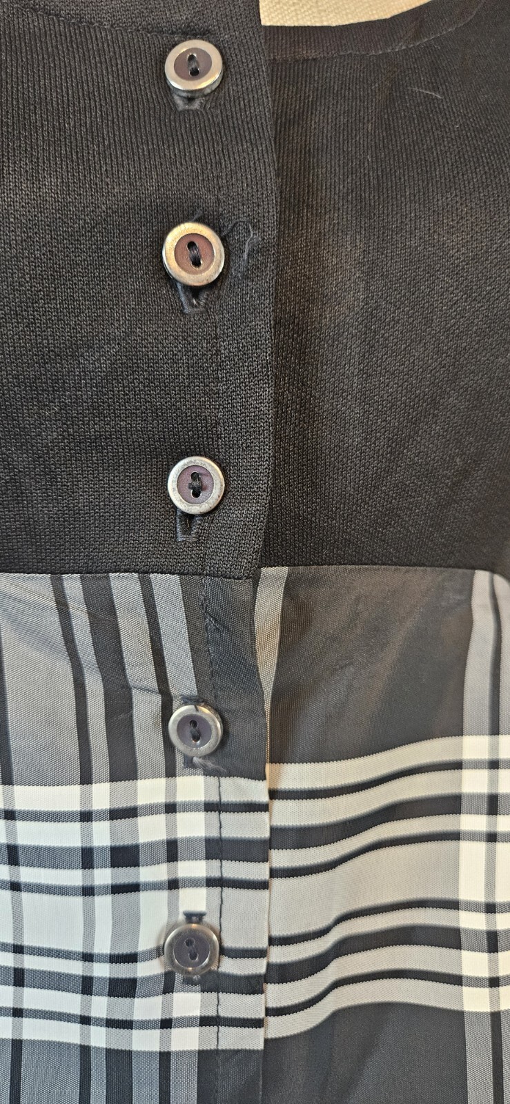 Vintage Black And White Plaid Button Down Dress Bt Brandye As Pictured