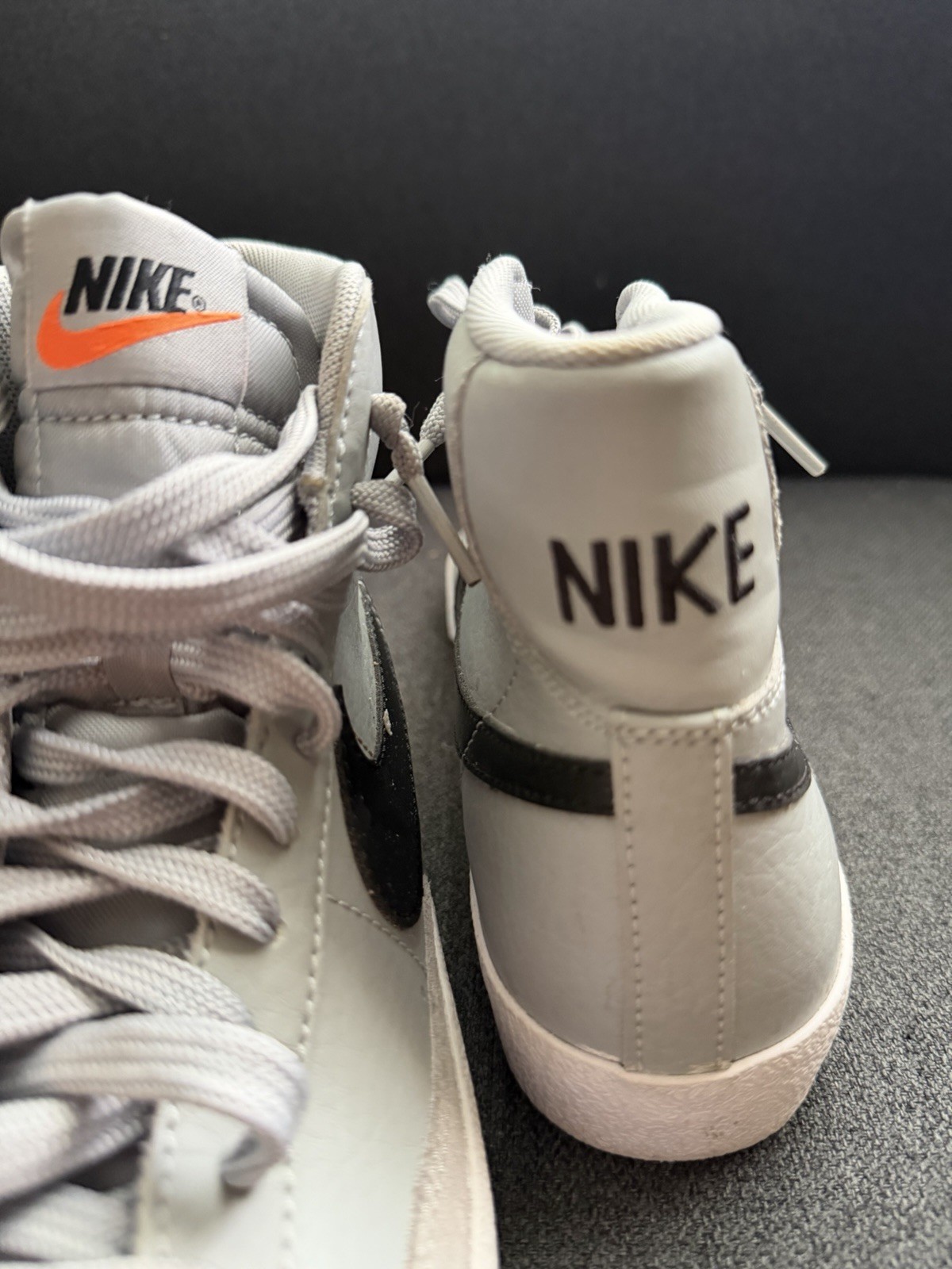 Nike High Top Unisex Kids Sneaker White/Black US 5Y Leather DA4086-003
