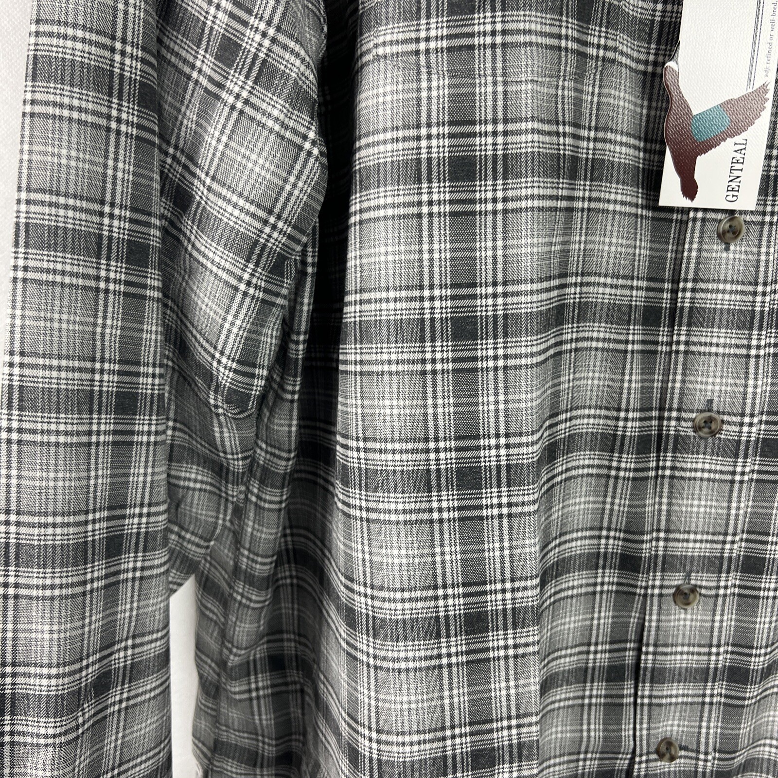 Genteal Men’s Shirt Size 3XL Performance Flannel 1382 Plaid Clouded Grey A21
