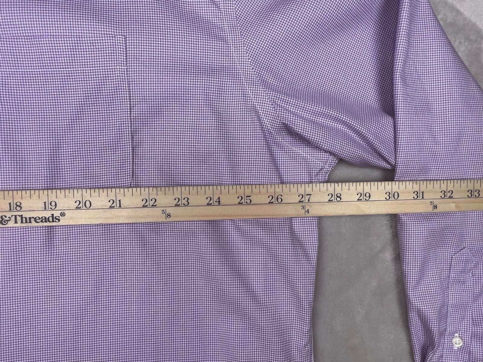 Pronto Uomo Mens Purple Dress Shirt 19 36/37 Tall Classic Fit Business Work