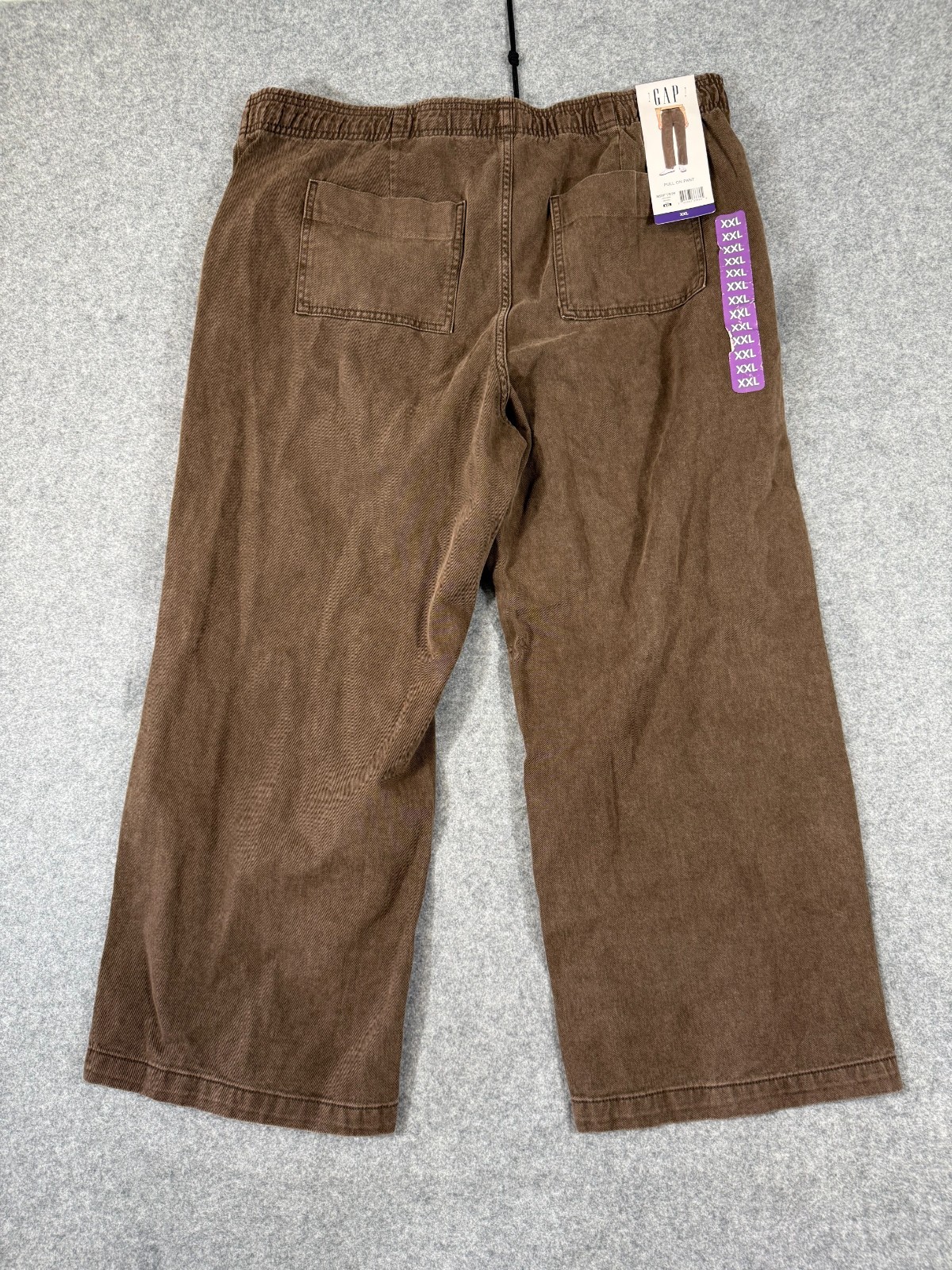 Gap Pull On Pants Womens 2XL Brown Straight Leg Elastic Waist Flat Front NWT