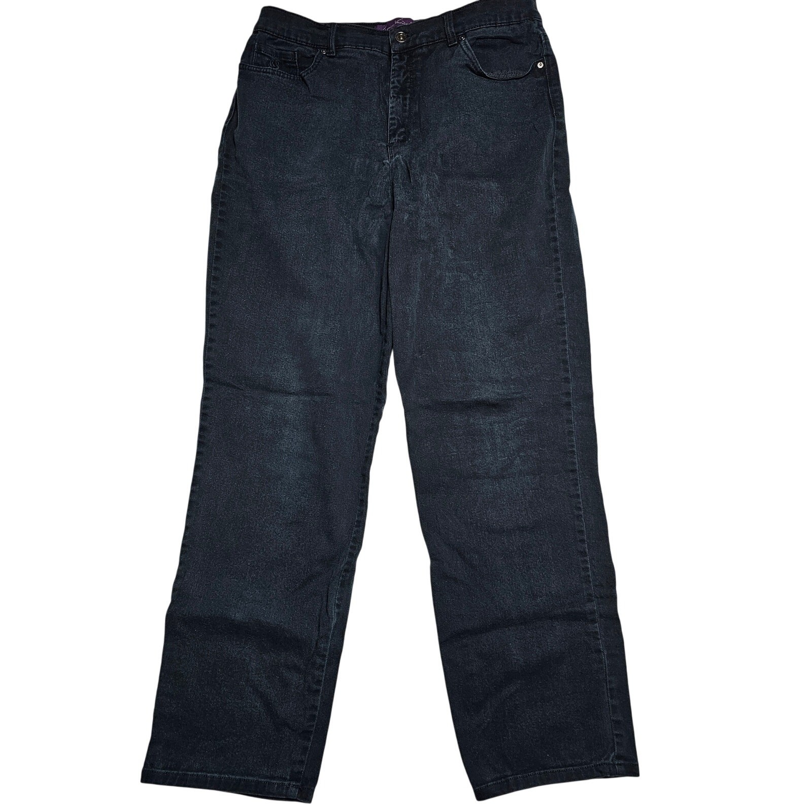Gloria Vanderbilt Amanda Jeans Size 16 Black Classic High Rise Stretch AS SHOWN