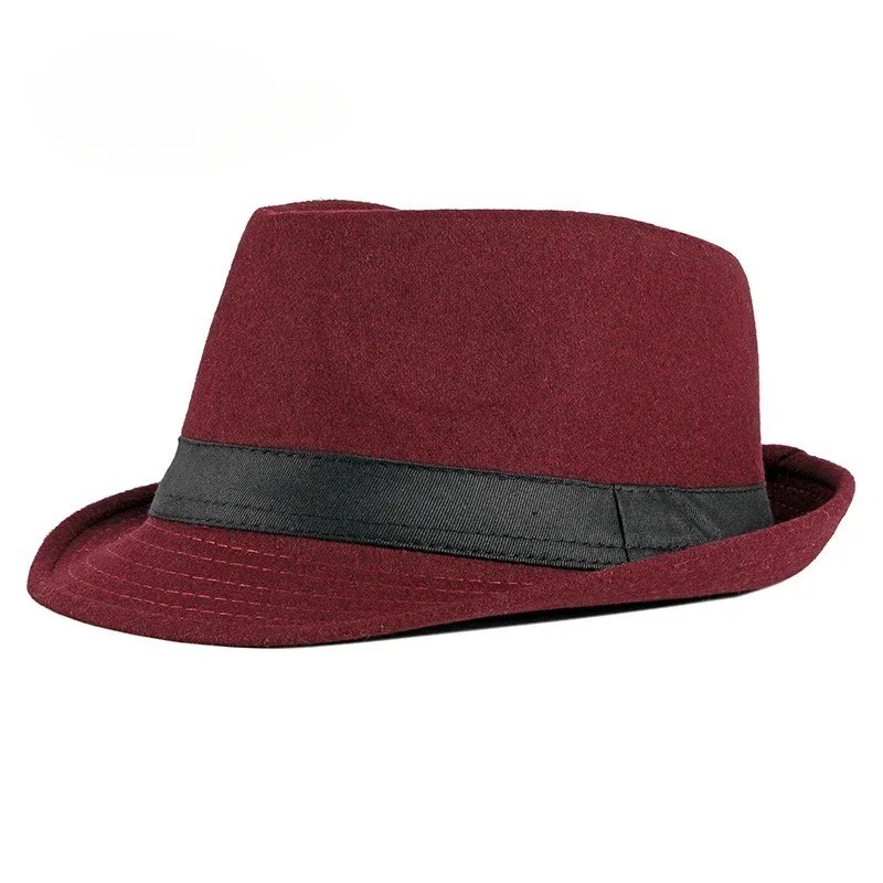 Classic Fedora Hats for Men Women Short Brim Felt Feather Hat Vintage Dress Hat