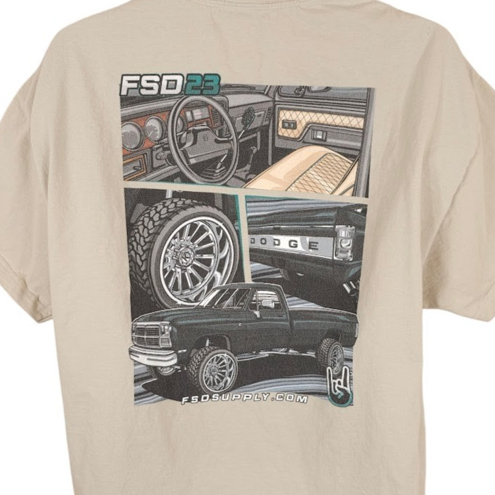 Full Send Diesel T Shirt Mens Size XL Beige FSD23 1st Gen Dodge Cummins Truck