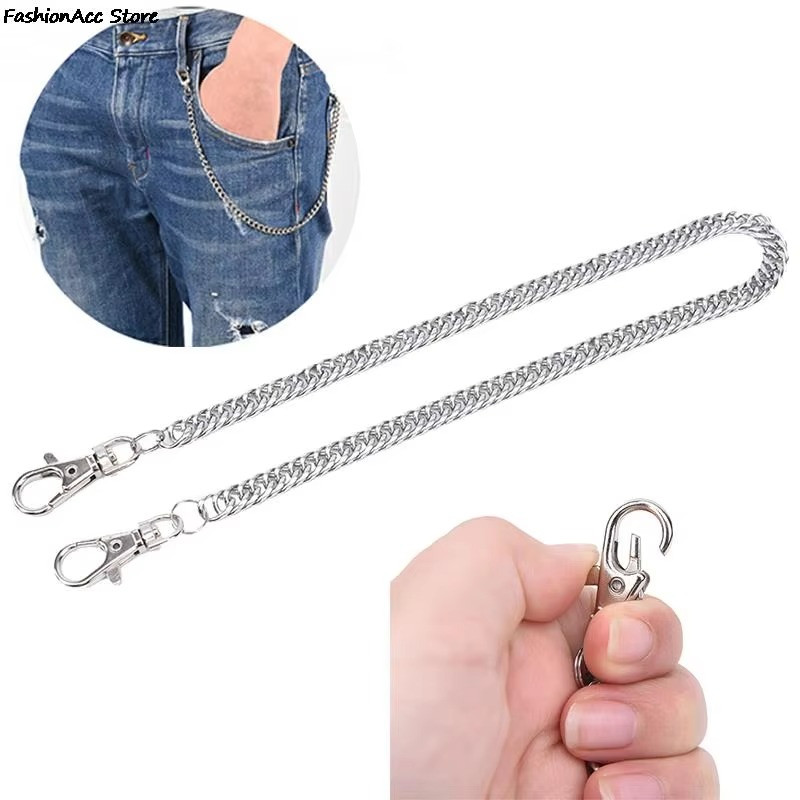 Punk Metal Waist Chain Keychain Jeans Wallet Belt Hip Hop Pants Chain Men
