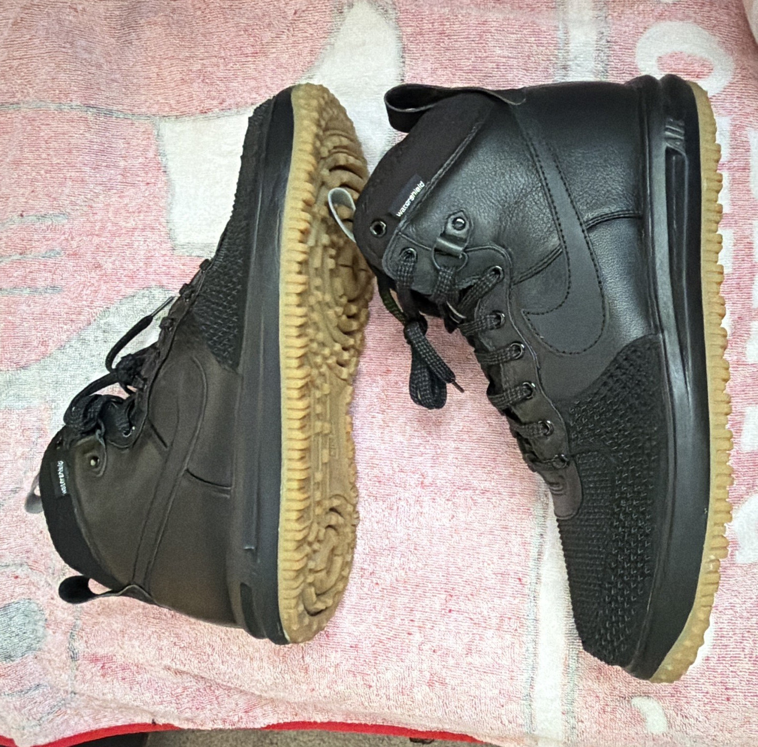Nike Lunar Force 1 Duckboot Black Gum Lace-Up Rubber Sole 805899-003 2016