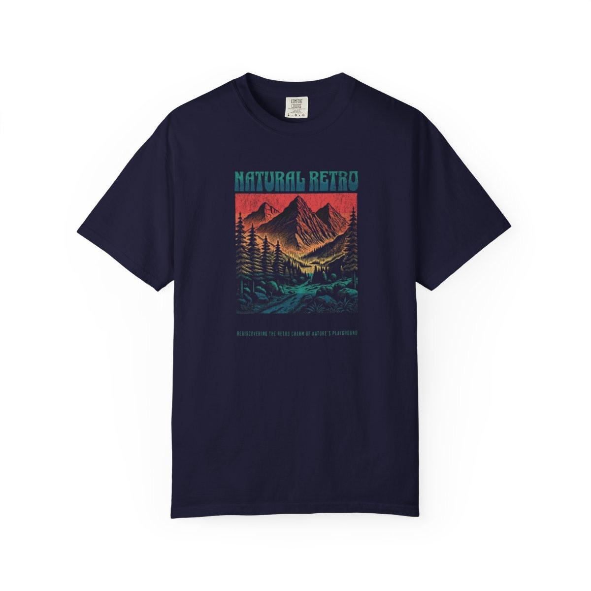 Natural Retro Mountain T‑Shirt — Vintage Outdoor Graphic Tee