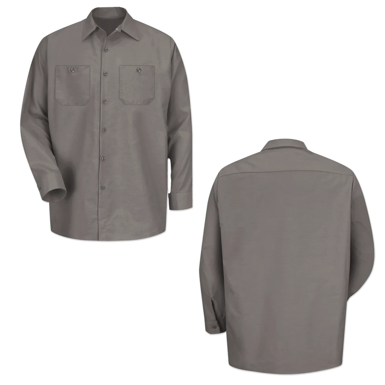 Red Kap Work Shirt Solid Color 2 Pocket Men’s Industrial Uniform Long Sleeve