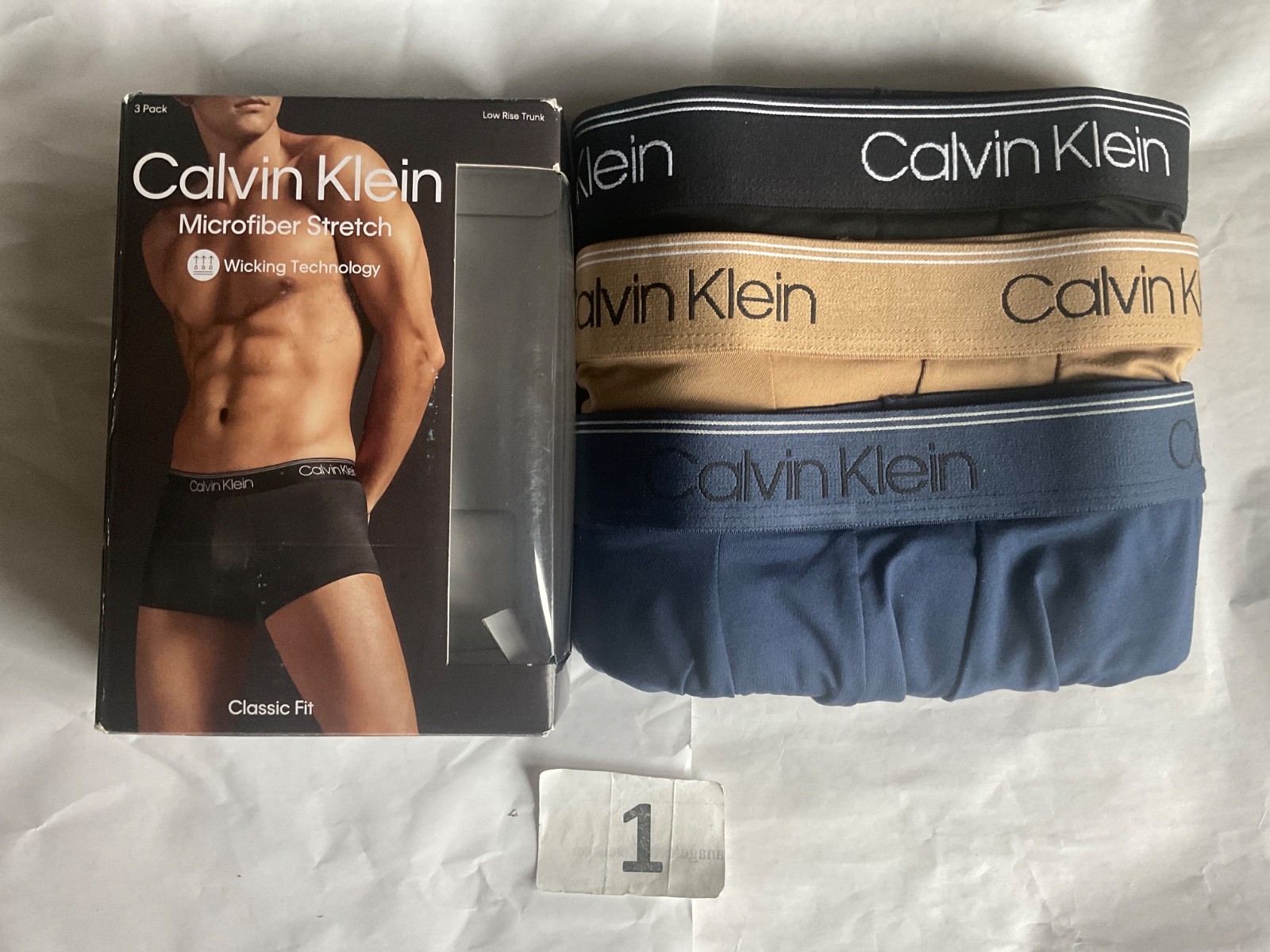 Calvin Klein 3 Pack Microfiber Stretch Low Rise Trunk New Men Black Tan Blue