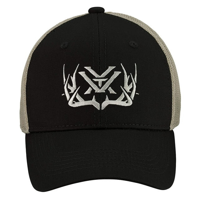 Vortex Optics Full-Tine Embroidered Hat Black / Natural Mesh Cap 220-32-BLK OSFM