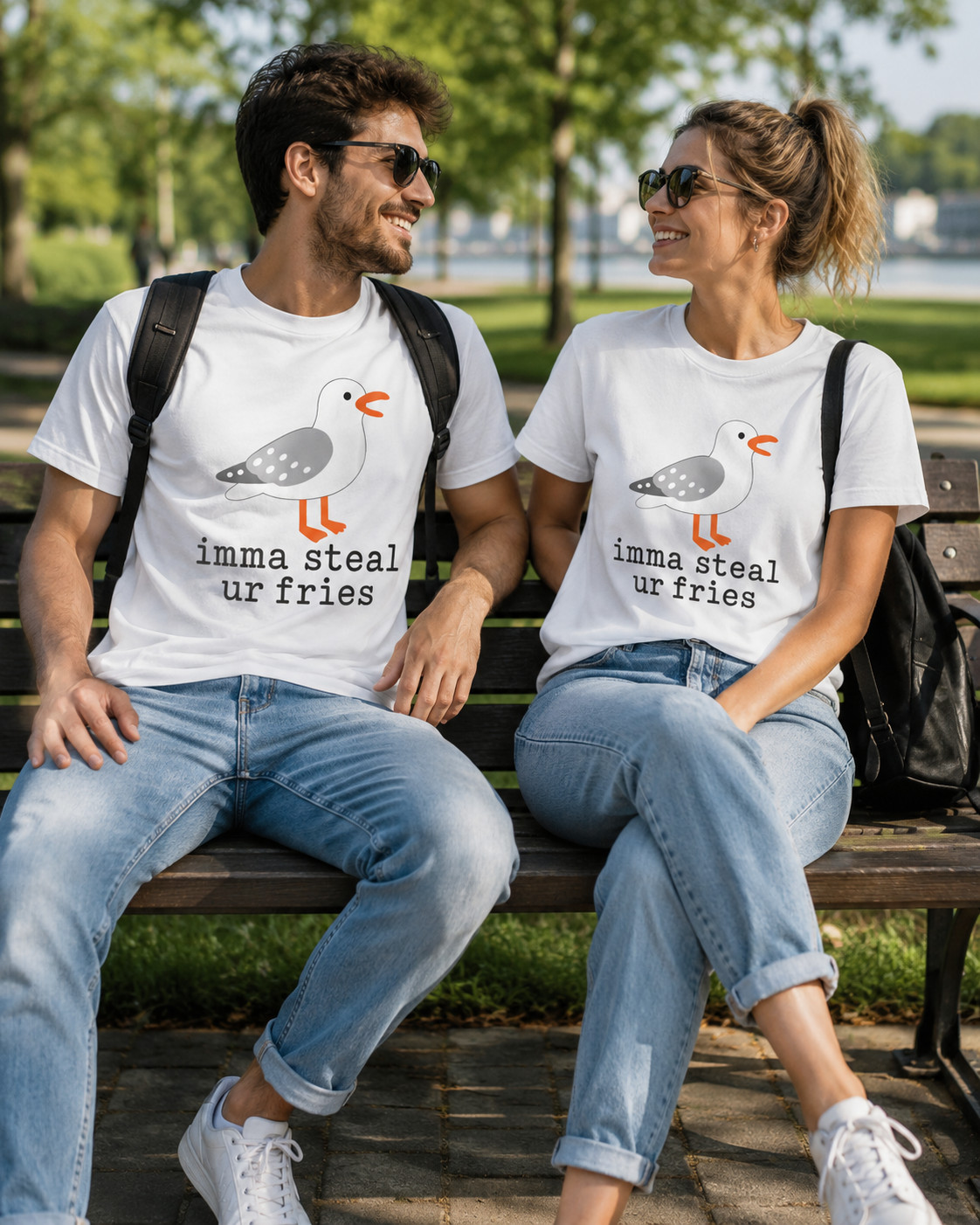 Imma Steal ur Fries Adult T-Shirt Funny Bird Lover
