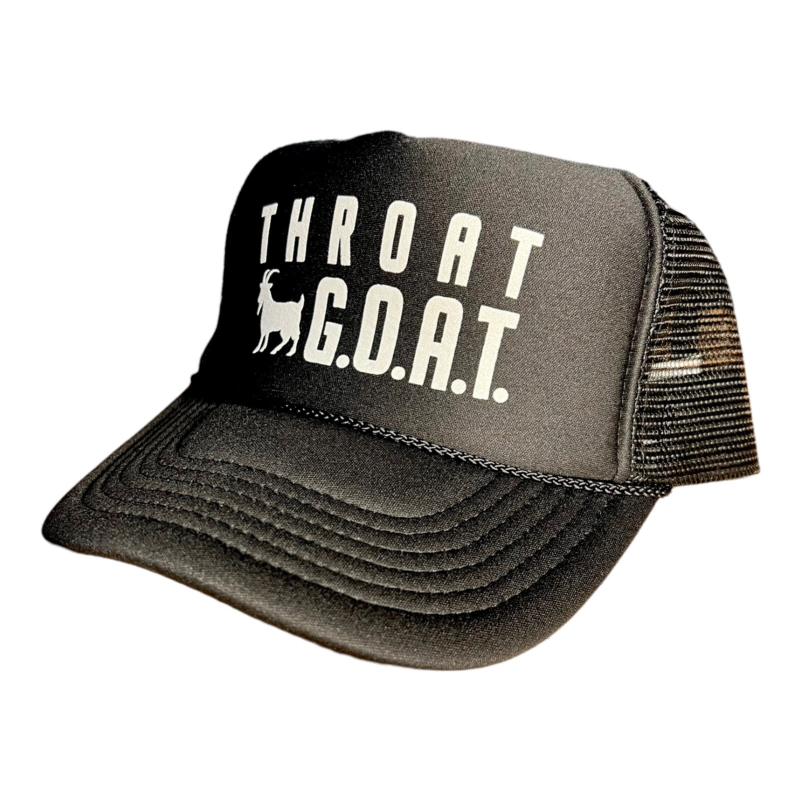Funny Trucker hat Throat GOAT snapback hat humor novelty gag gift bachelorette