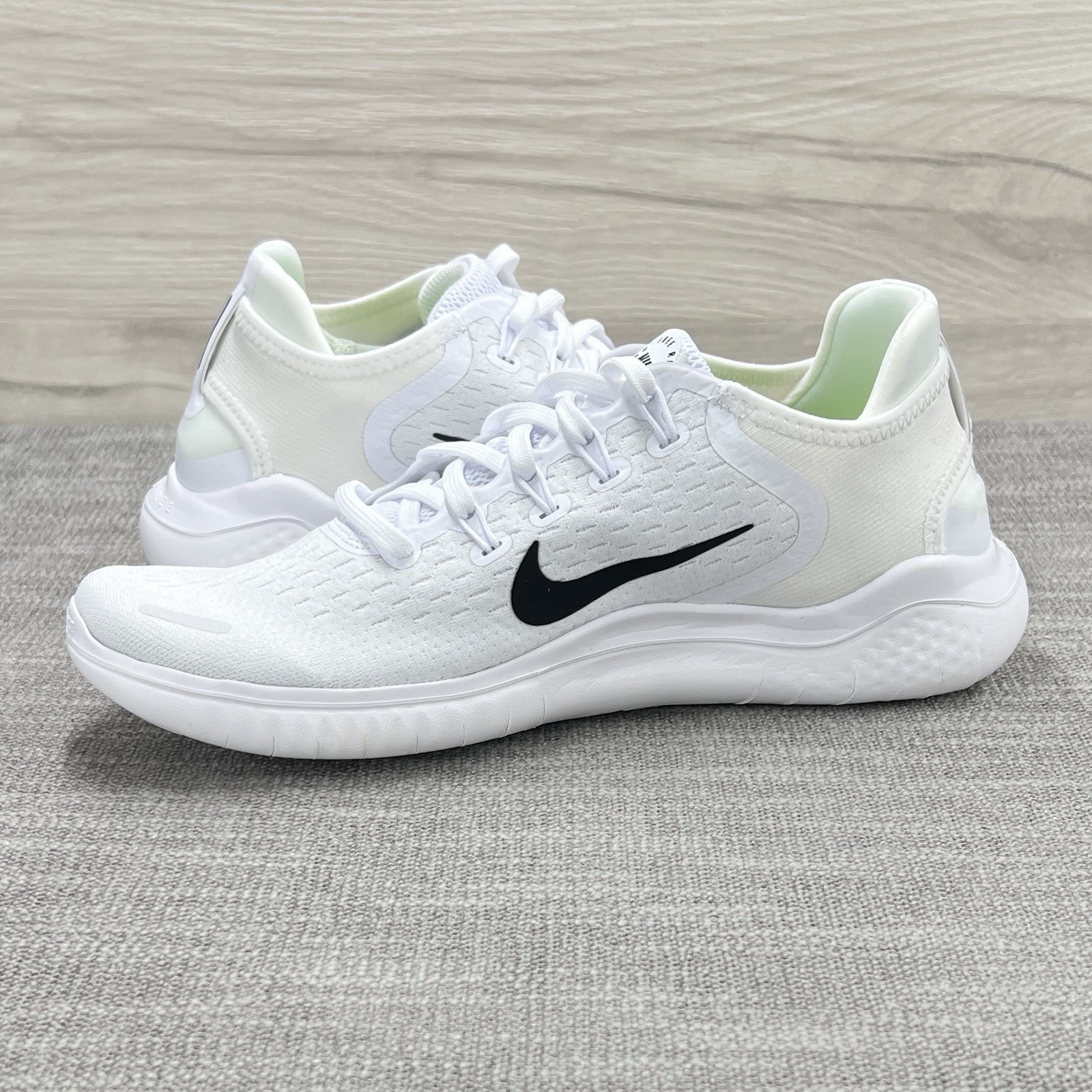 Nike Free RN 2018 White Black Run Running 942837-100 Low Gym Training Womens 10