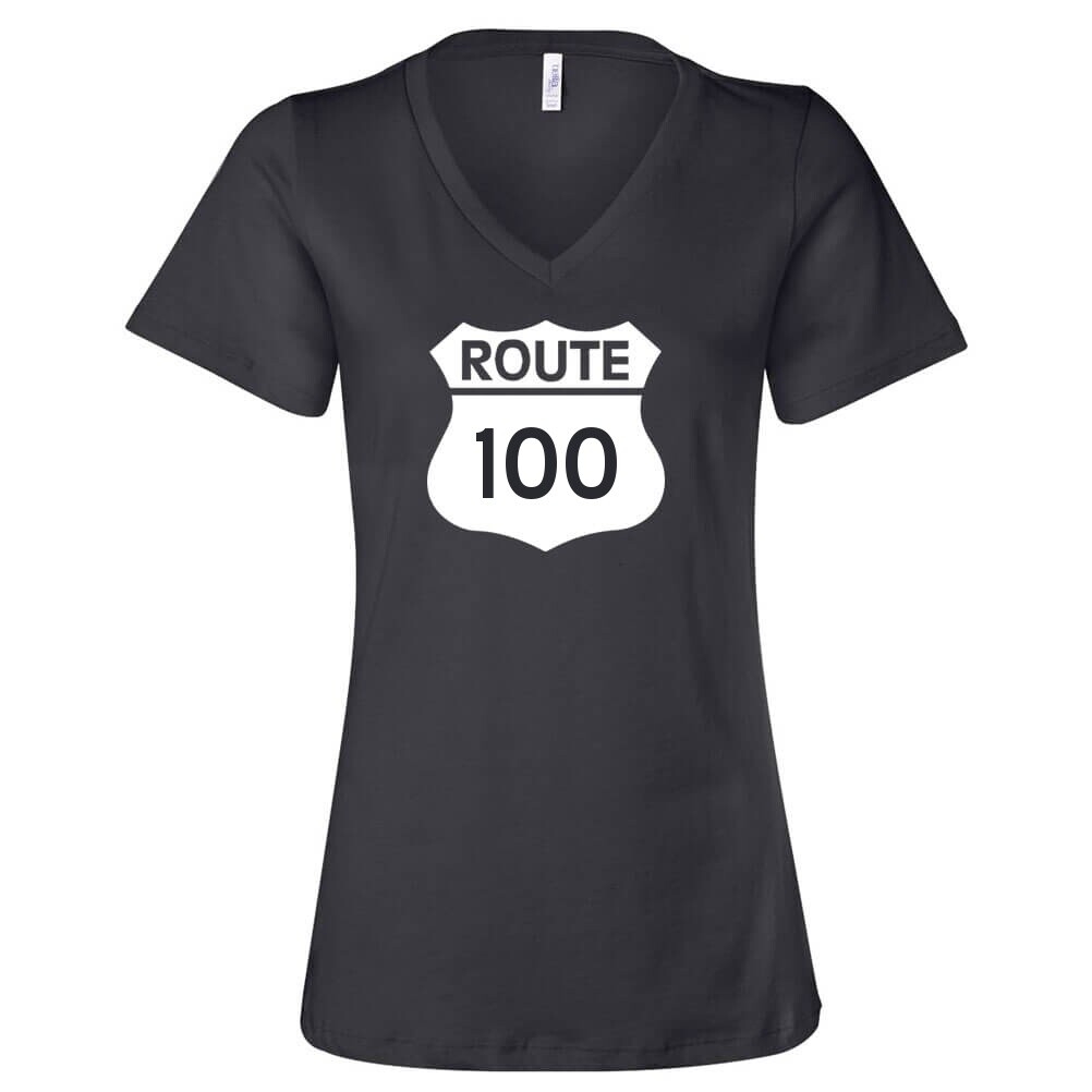 Custom Route Sign T-Shirt Personalized Highway Sign Women’s V-Neck