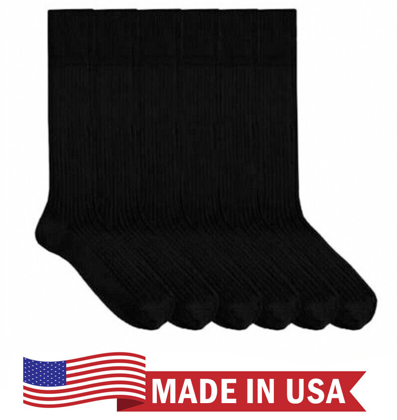 6 Pair Jefferies Socks Mens 53% Cotton Tall Over the Calf Rib Dress Casual Socks