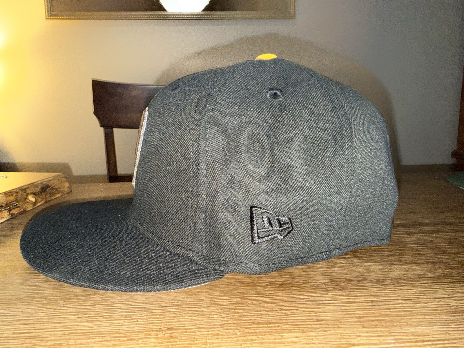 New Era 59FIFTY Fitted Baseball Cap Flat Bill Black/Gray Size 7 1/8 Brewers