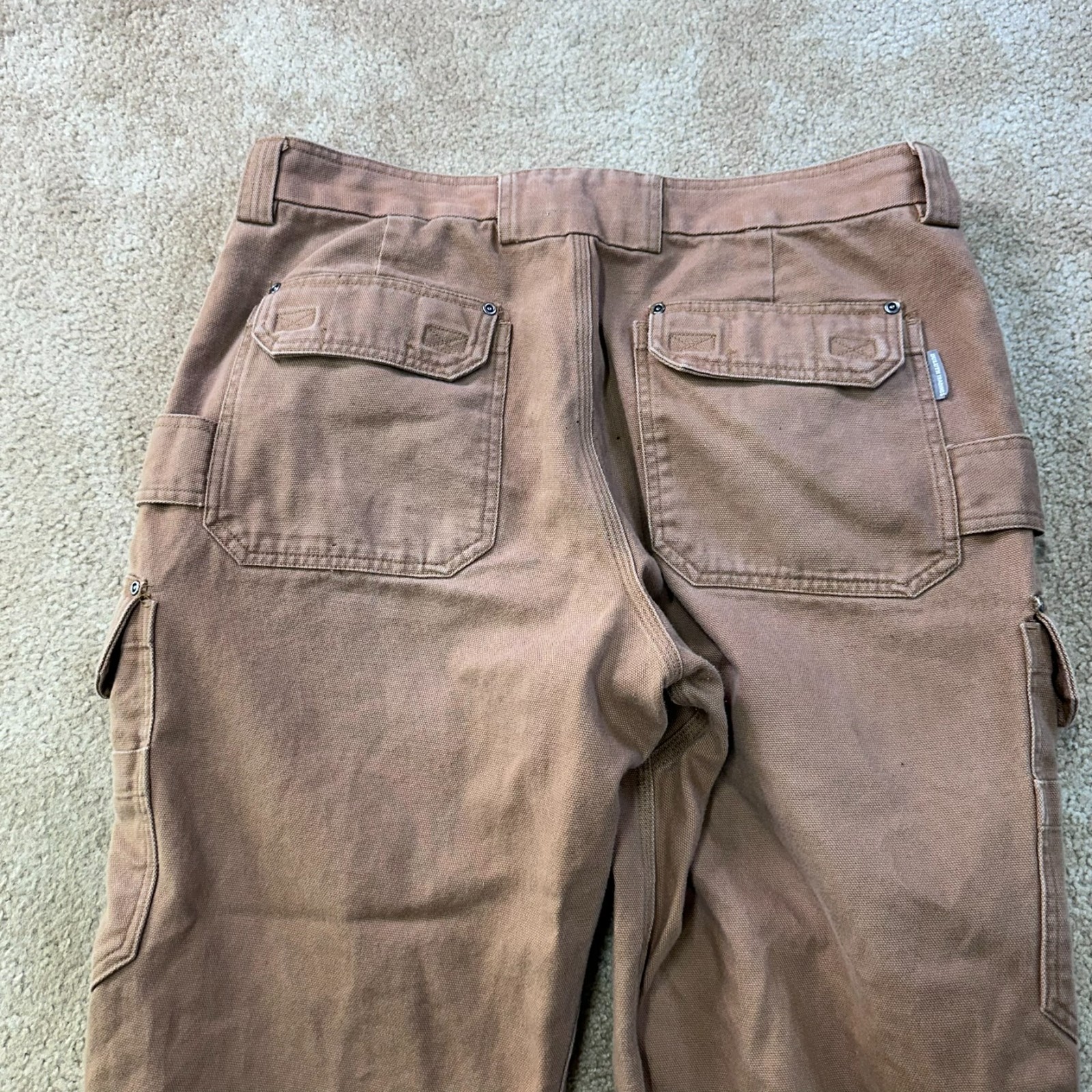 Duluth Trading Cargo Pants Men’s 38×32 Brown Canvas Workwear relaxed