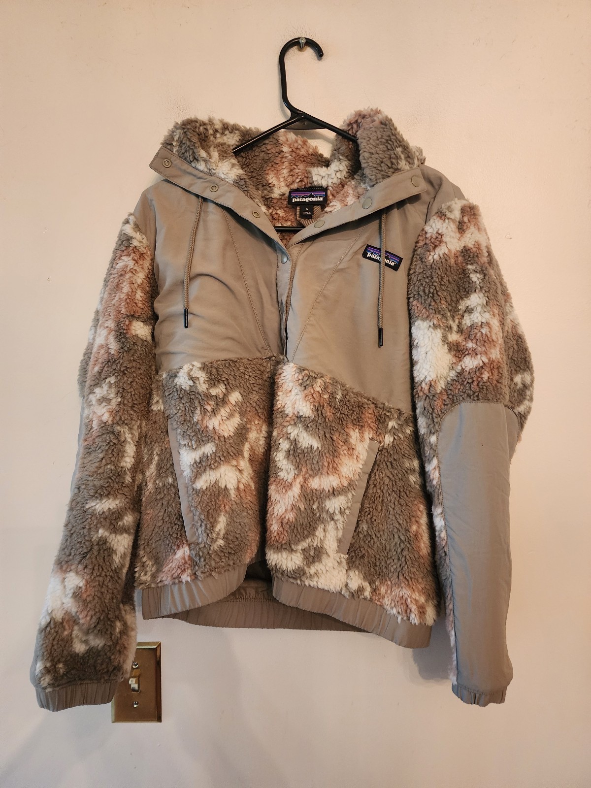Patagonia Jacket small Green Shelled Retro X Pullover Fleece Hoodie Camo Outdoor