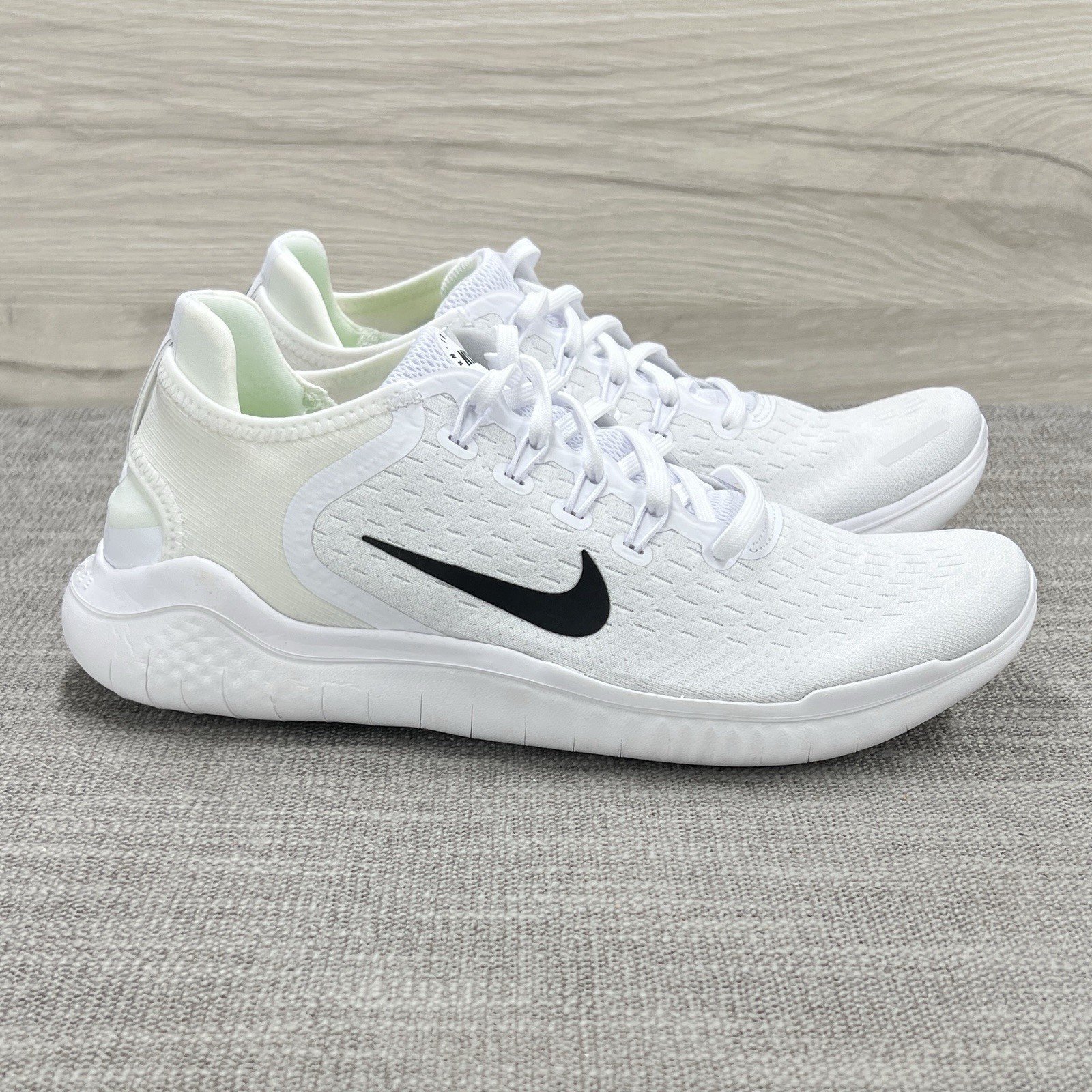Nike Free RN 2018 White Black Run Running 942837-100 Low Gym Training Womens 10