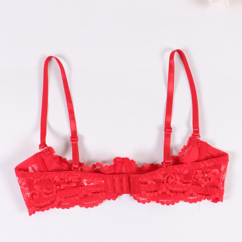 Lady Bras Half Cup Bra Low Cut Sexy Lingerie Underwired Bra Party Brassiere ABCD