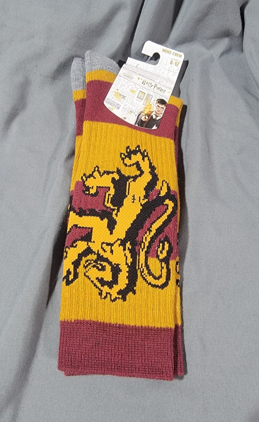 New Harry Potter Gryffindor Socks Mens Crew Size 8-12 Bioworld Wizarding World