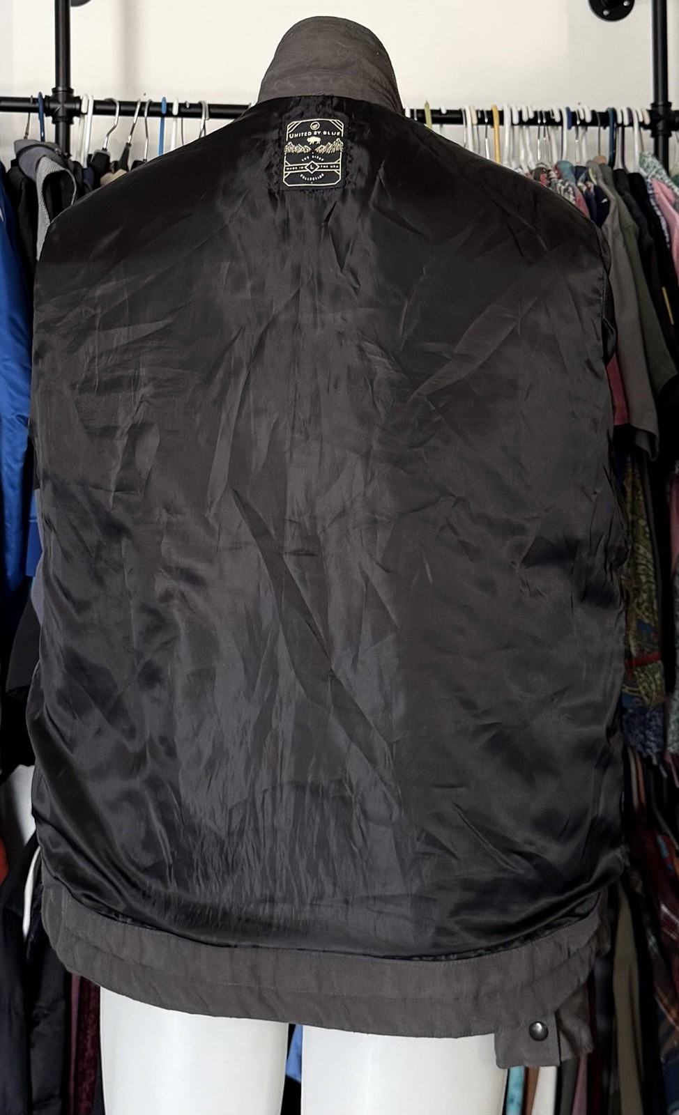 United By Blue Bison Shield Snap Jacket L Gray Made in USA B100