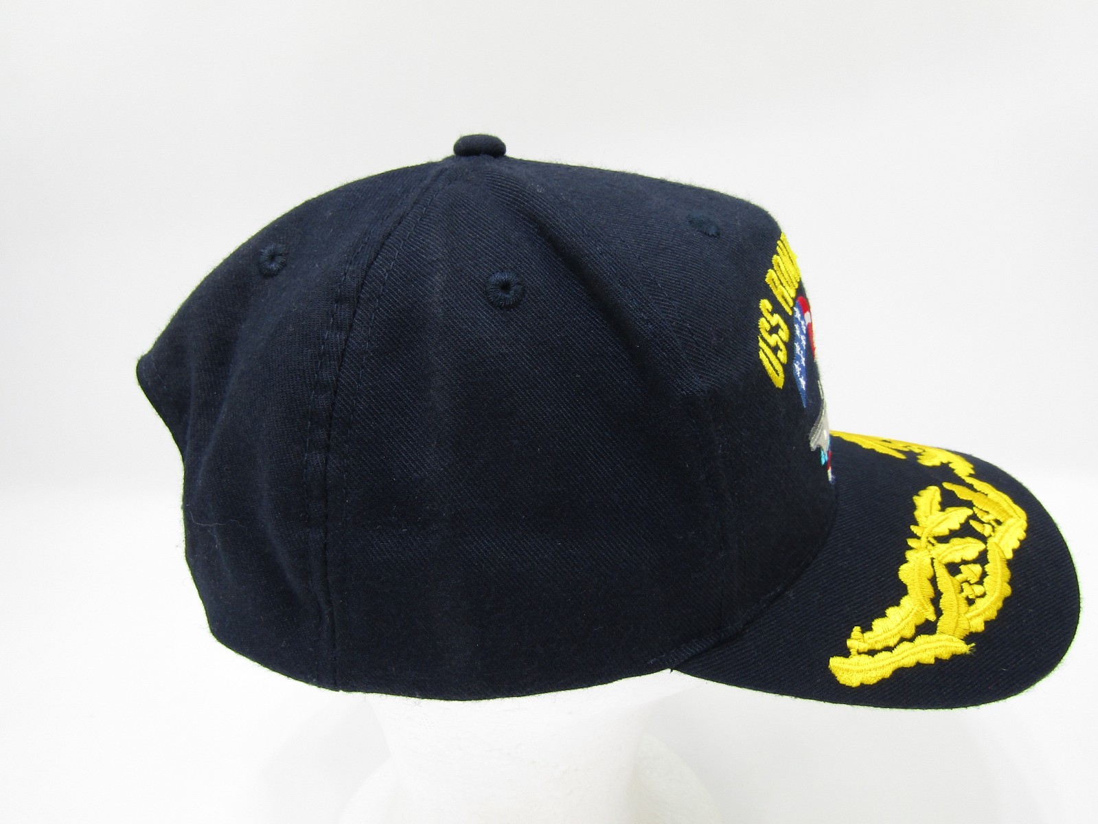 VTG USS Ronald Reagan CVN 76 Navy Hat Snapback Military American Flag Gold Leaf