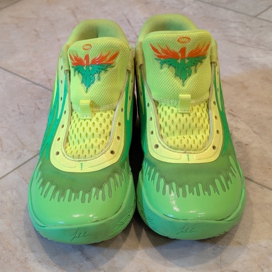 Rare Nickelodeon x Puma LaMelo Ball MB.02 ‘Slime’ Shoes Sneakers Kids 4.5