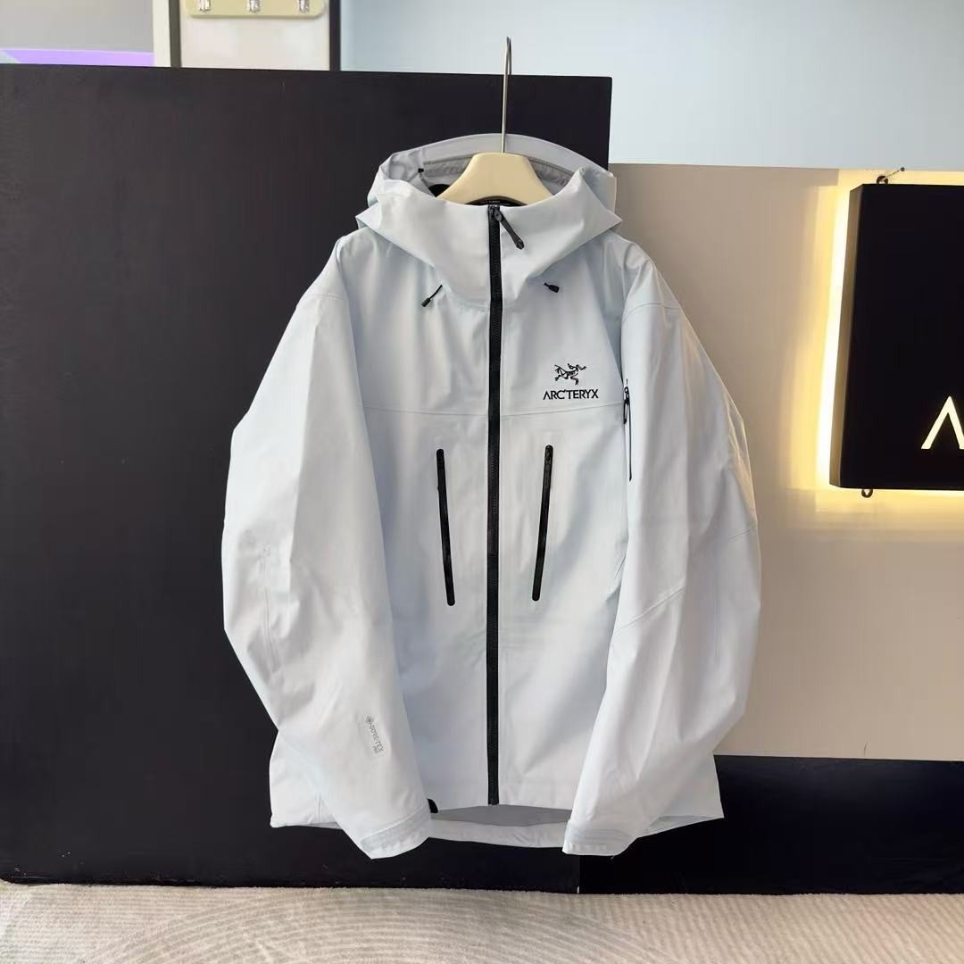 Fashion ARC 7 Alpha SV Gore-Tex Coat Camping Outdoor Travel Light Blue Jackets