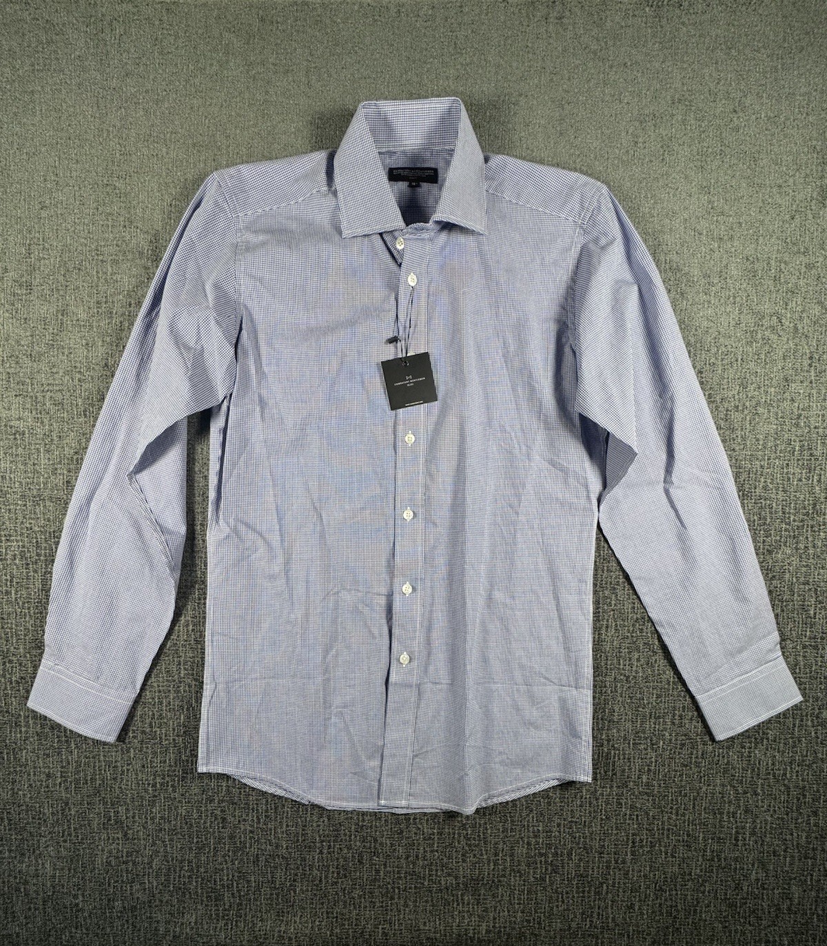 Combatant Gentlemen Men’s Black Plaid M Slim Fit Button Front Shirt Size 15.5
