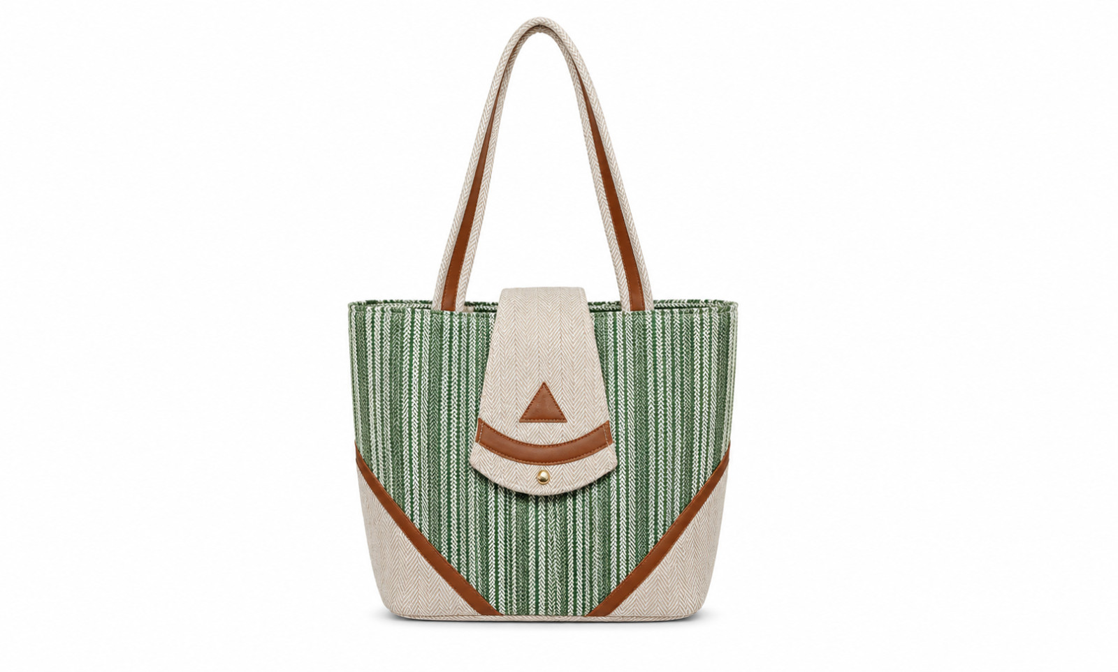 Handcrafted Boho Cotton Shoulder Bag Faux Leather Women Multi Pocket Tote Nepal