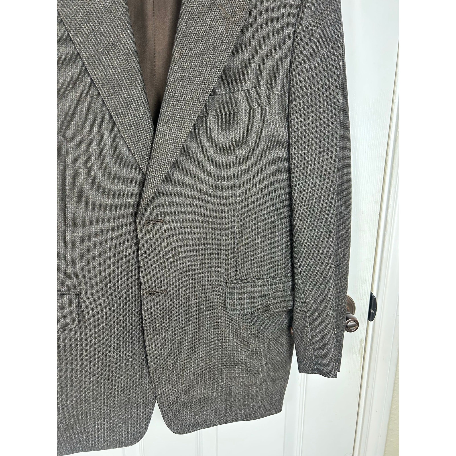 Canali Blazer — Charcoal/Brown Birdseye, Super 120s Wool