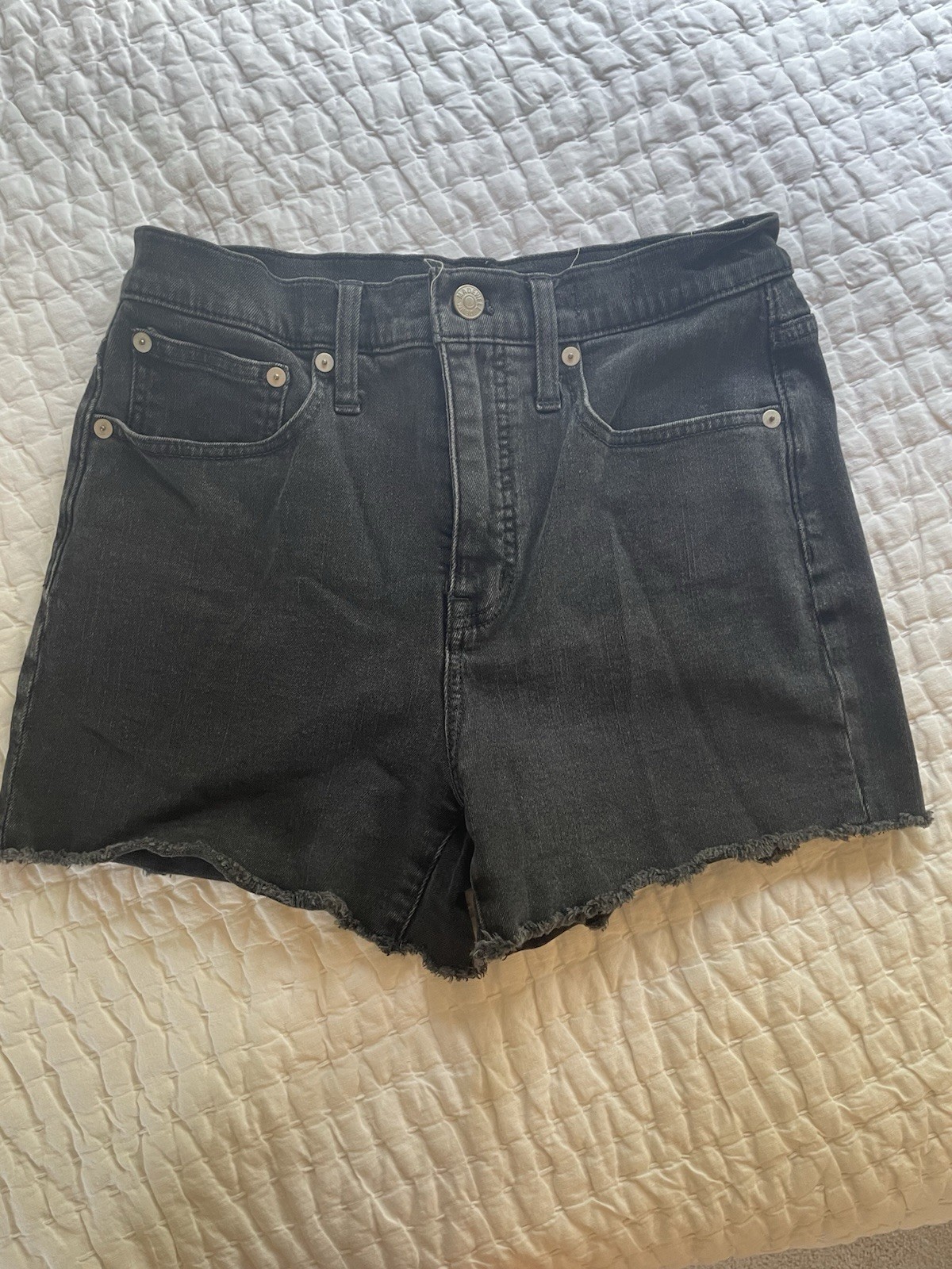 Women’s Madewell 26 High Rise Black Denim Cut Off Shorts