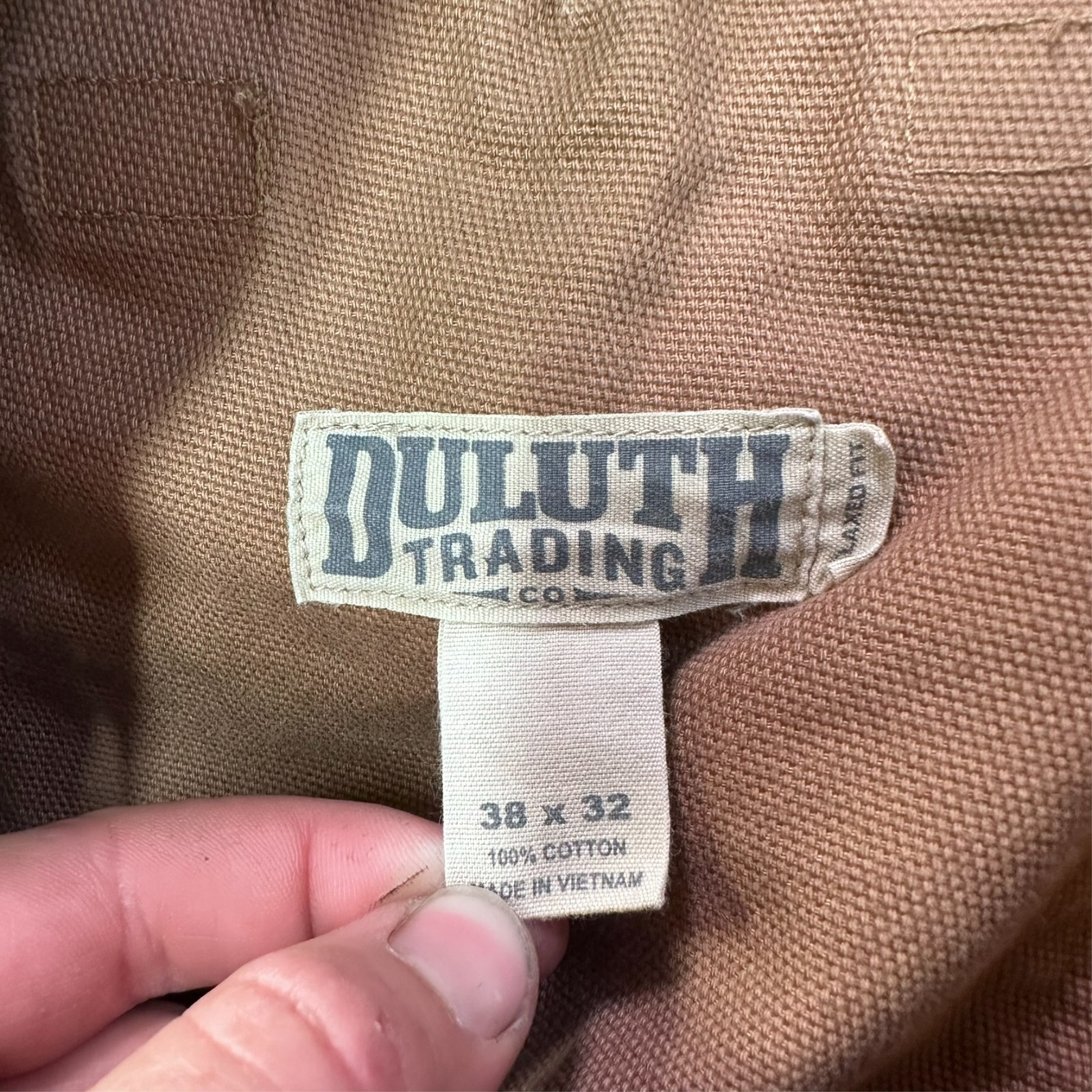 Duluth Trading Cargo Pants Men’s 38×32 Brown Canvas Workwear relaxed