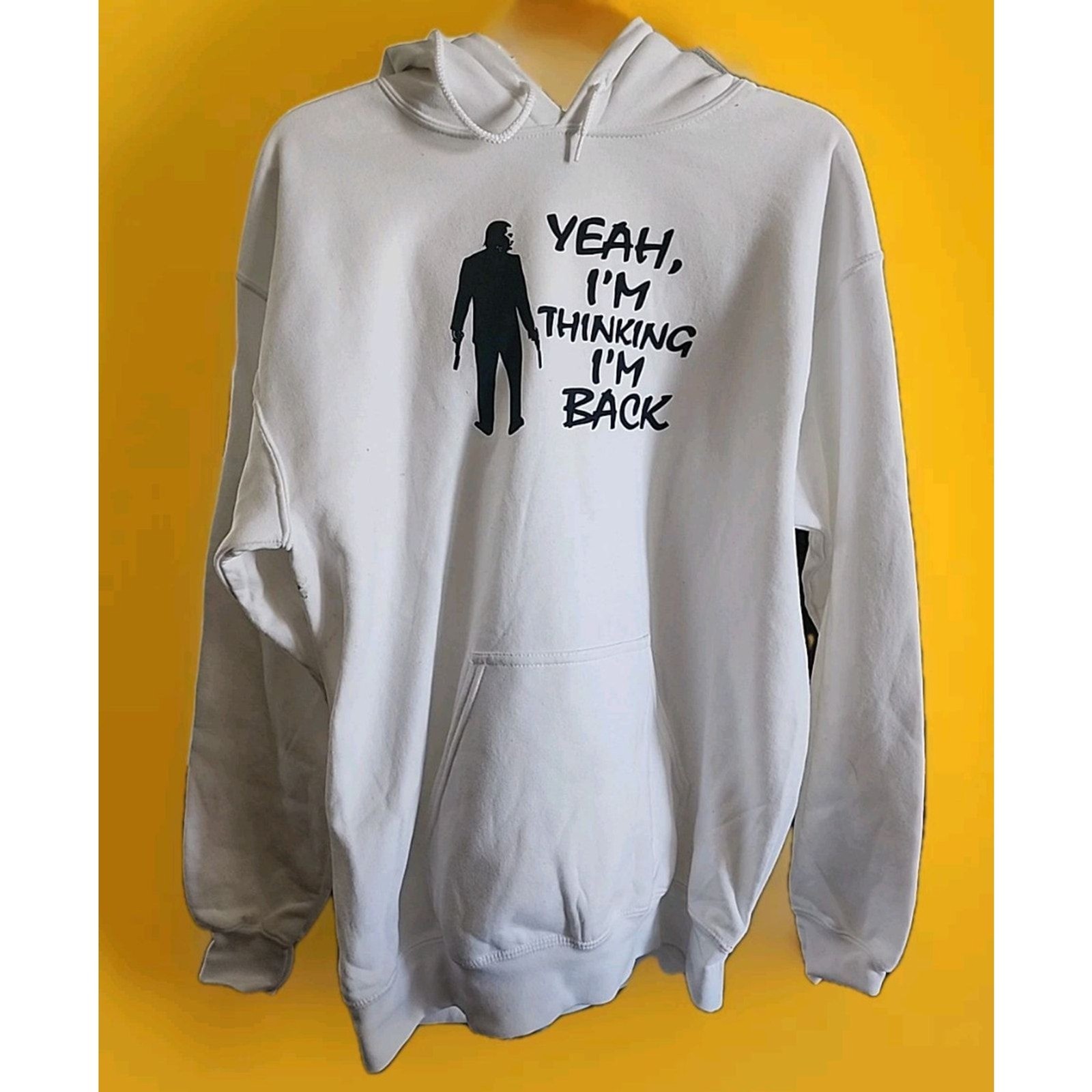 Men’s John Wick Silhouette Logo Hooded Sweatshirt White Medium A116