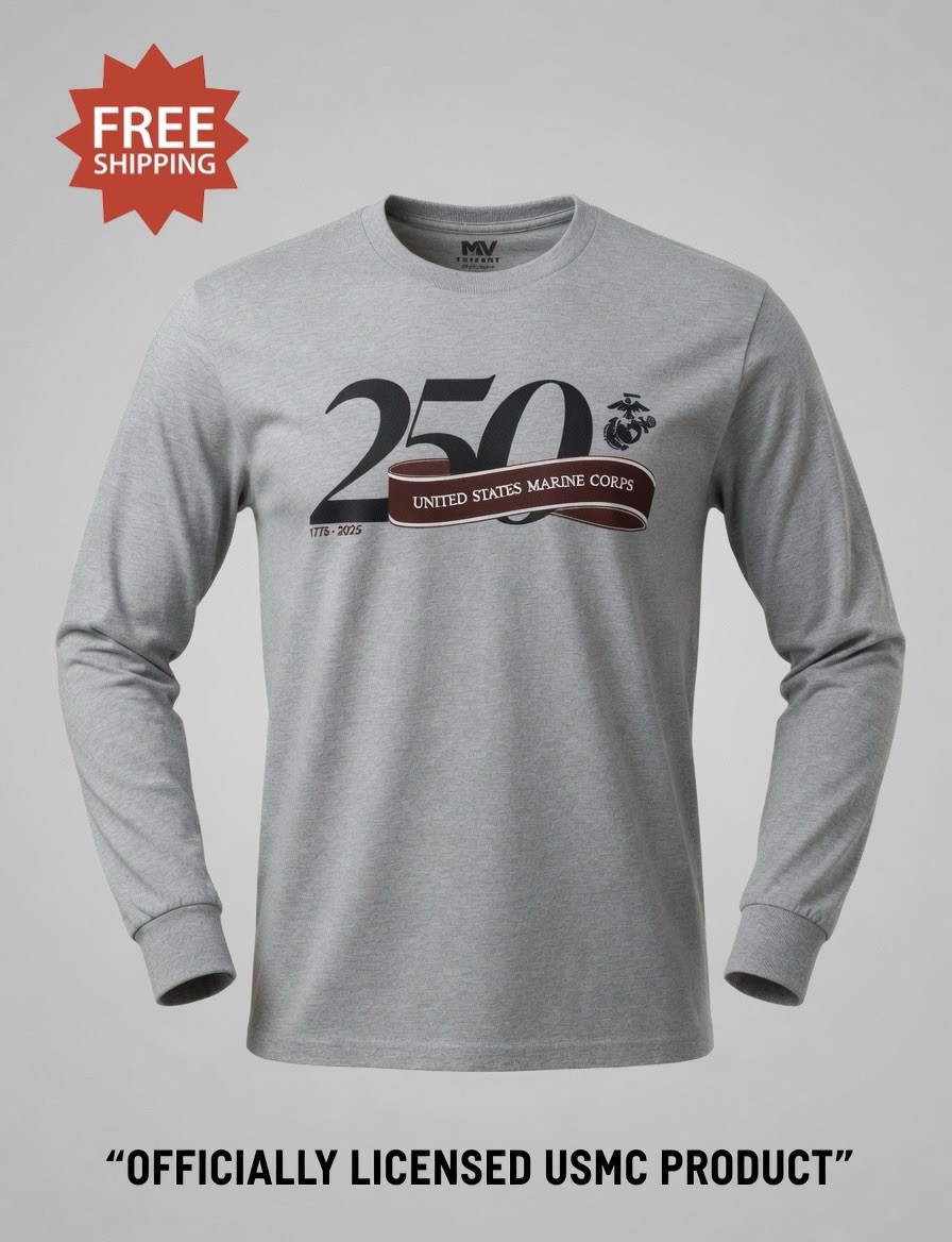 UNITED STATES MARINE CORPS USMC “250th Anniversary” Long Sleeve T-Shirt – Sz XXL