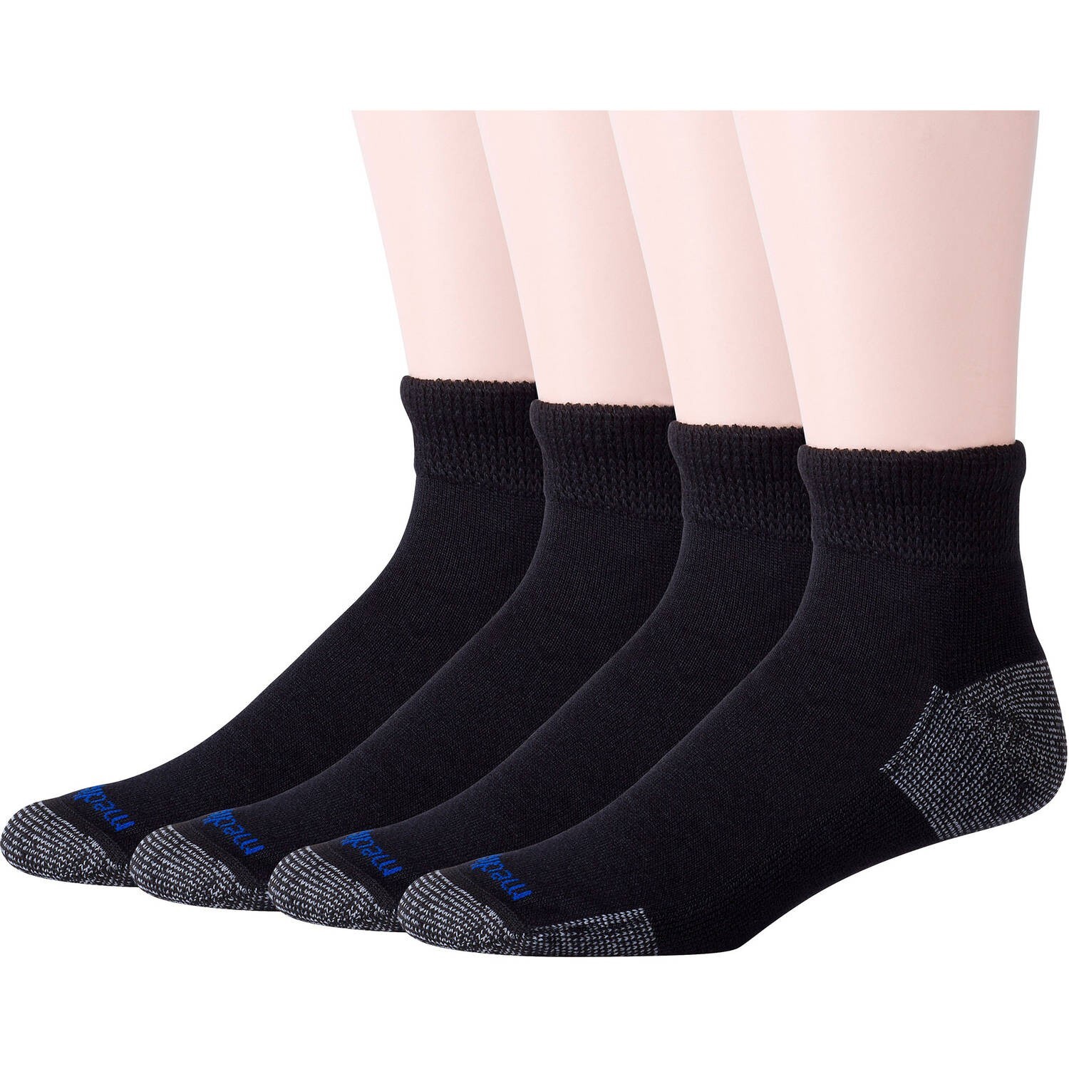 MediPeds Men’s NanoGLIDE® Quarter Cushion Socks Large 4 pairs mens shoe 7-12
