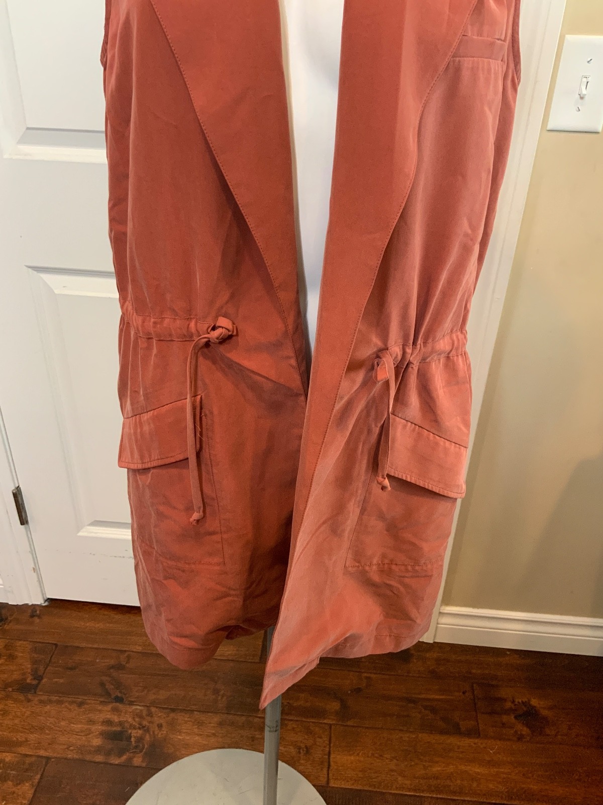 Elevenses Anthropologie Brick Red Open Front Vest, Size M