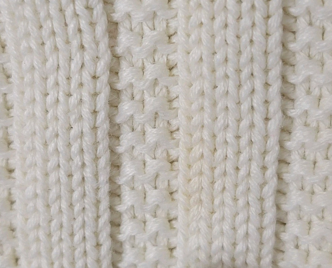 Lavane New York Ribbed Knit Sweater XL Cream Shawl Collar Minimalist Cozy