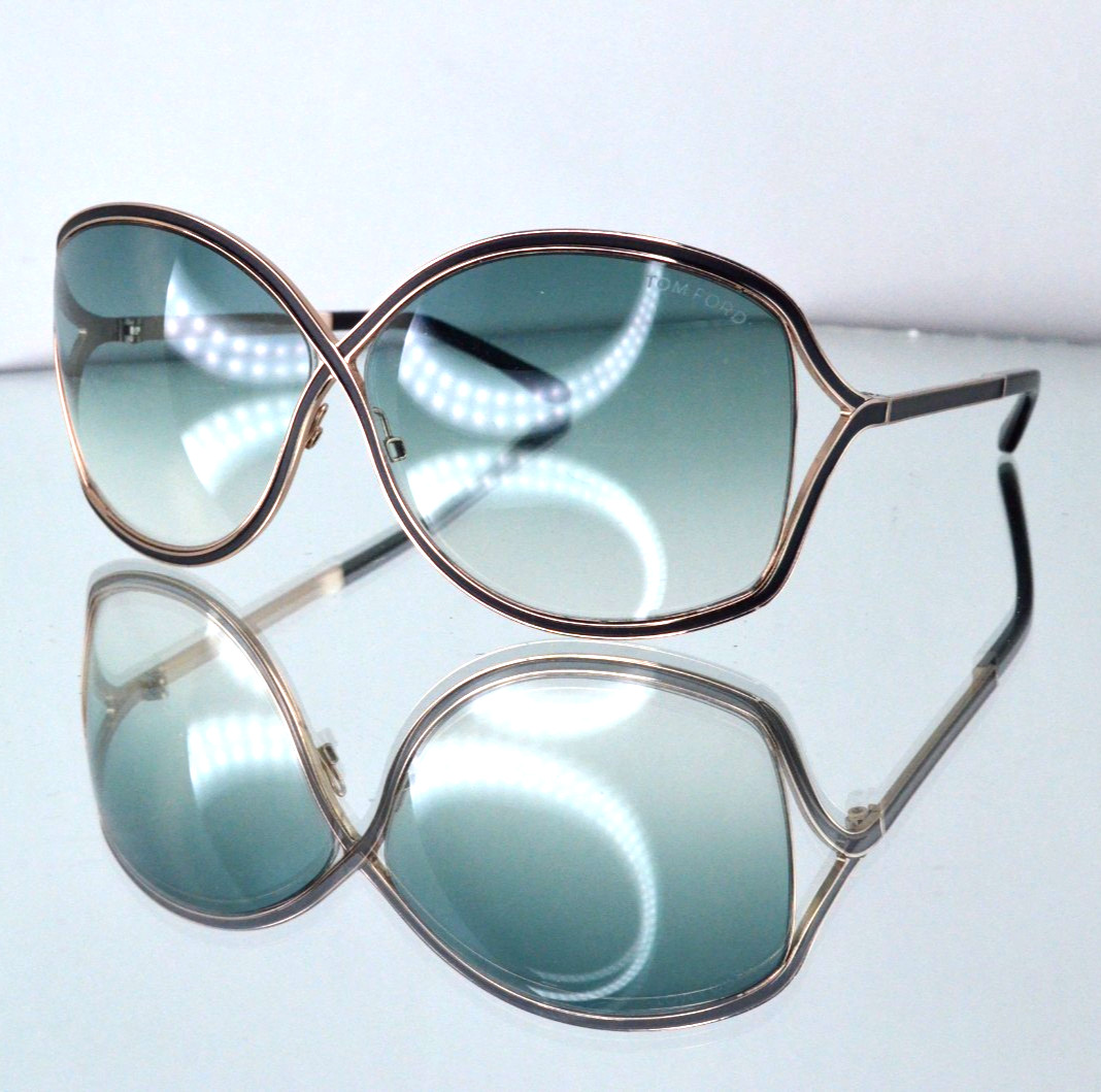RARE Tom Ford “Rickie” Sunglasses Black/Gold Green Gradient Lenses TF179