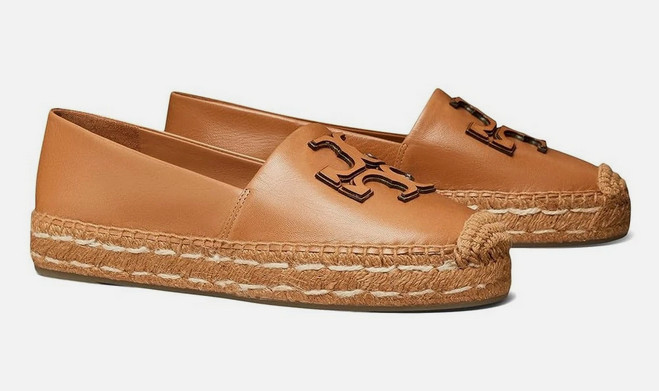 NIB Tory Burch Ines Platform Espadrille Goat Leather Tan 7 FREE SHIPPING!