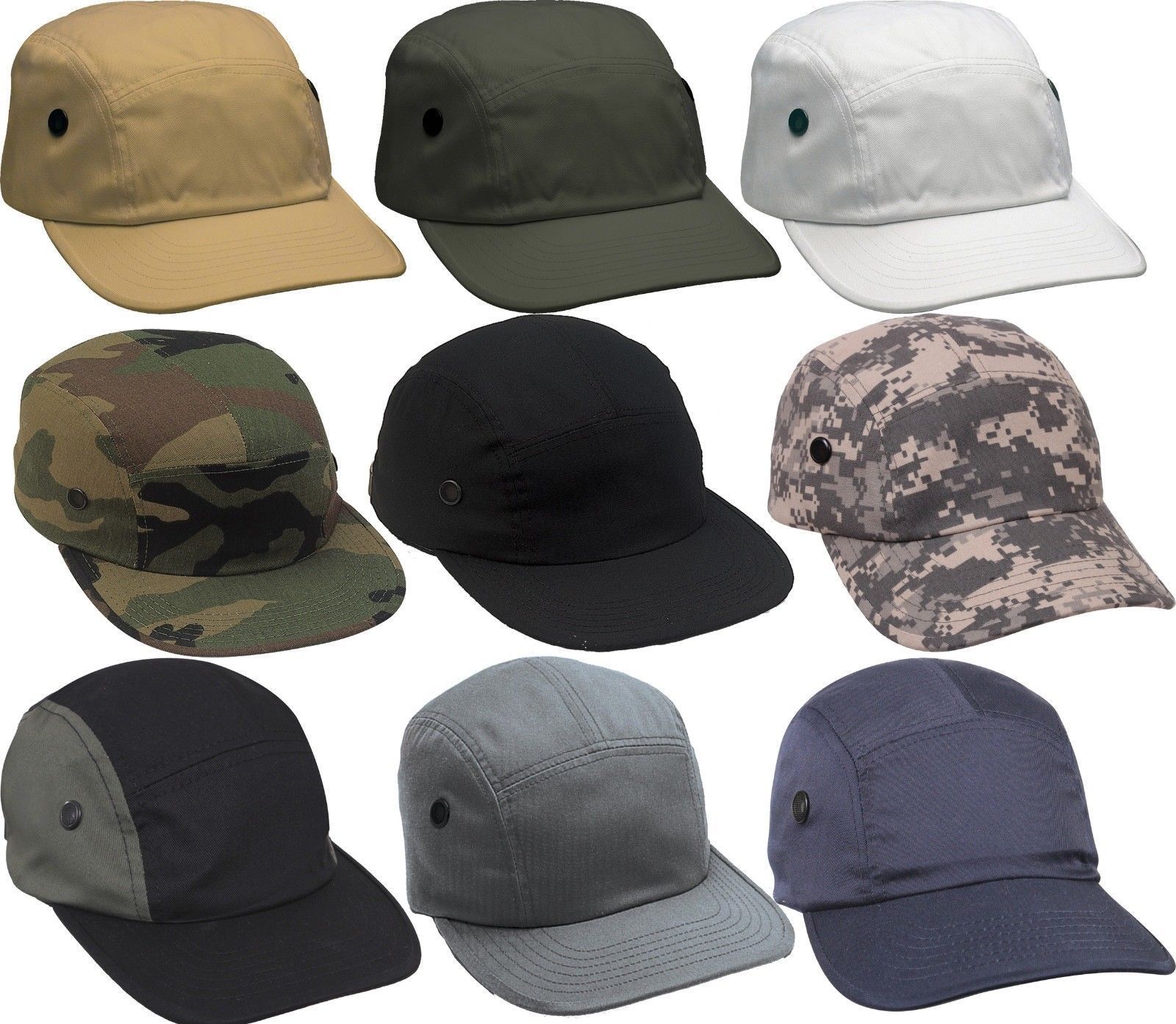 Street Cap 5 Panel Urban Engineer Hat Adjustable Army Military Tactical Camo