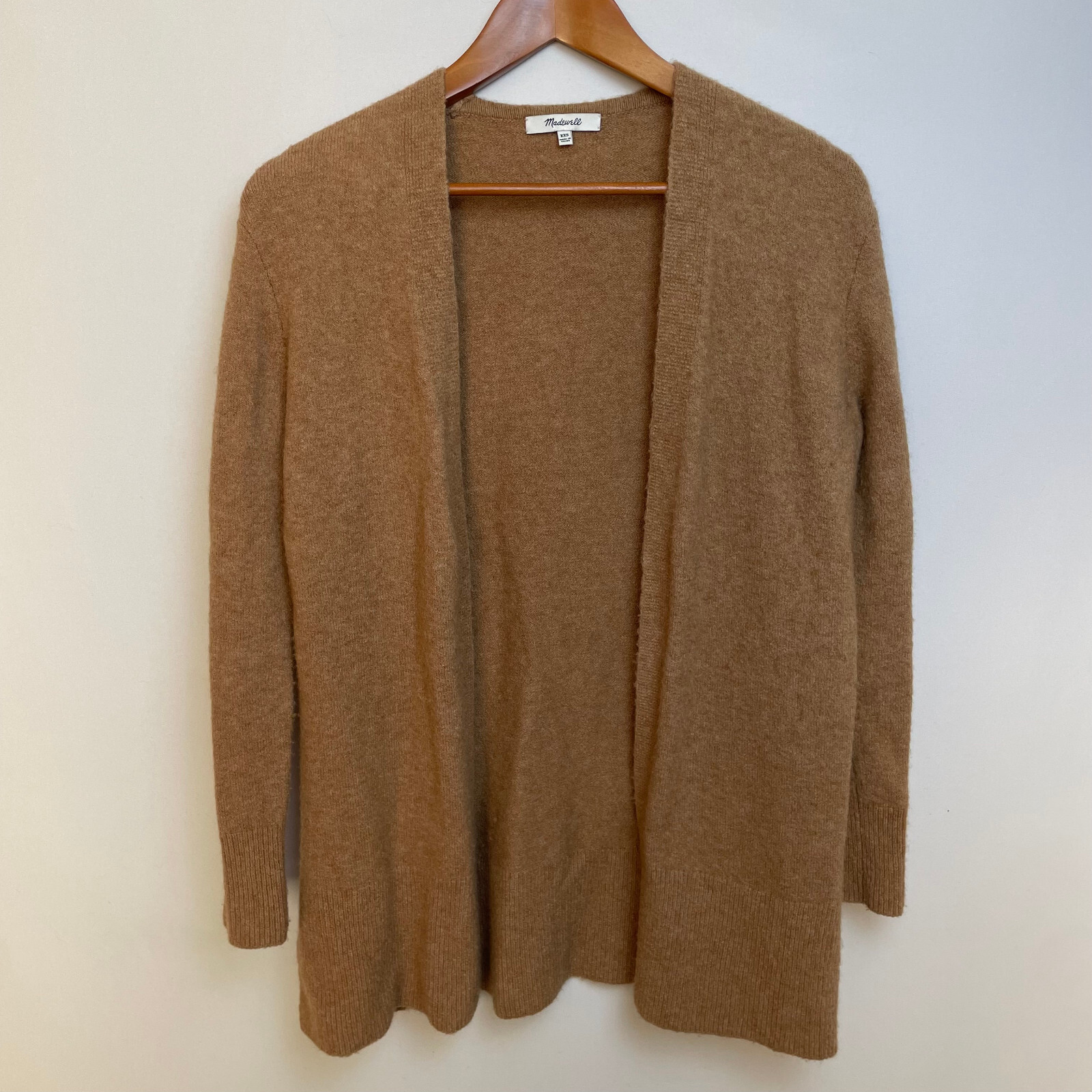 Madewell Womens Merino Wool Alpaca Blend Open Cardigan Sweater Size XXS Brown