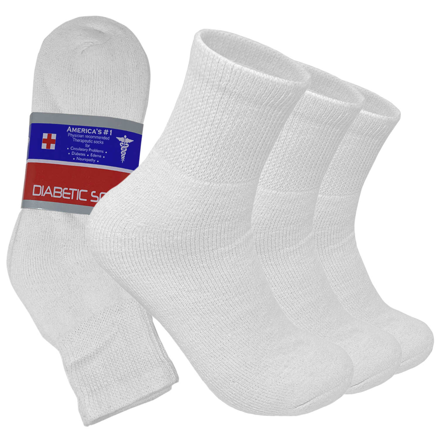 3-12 Pairs Lot For Men White Circulatory Diabetic Ankle Quarter Low Socks 9-15