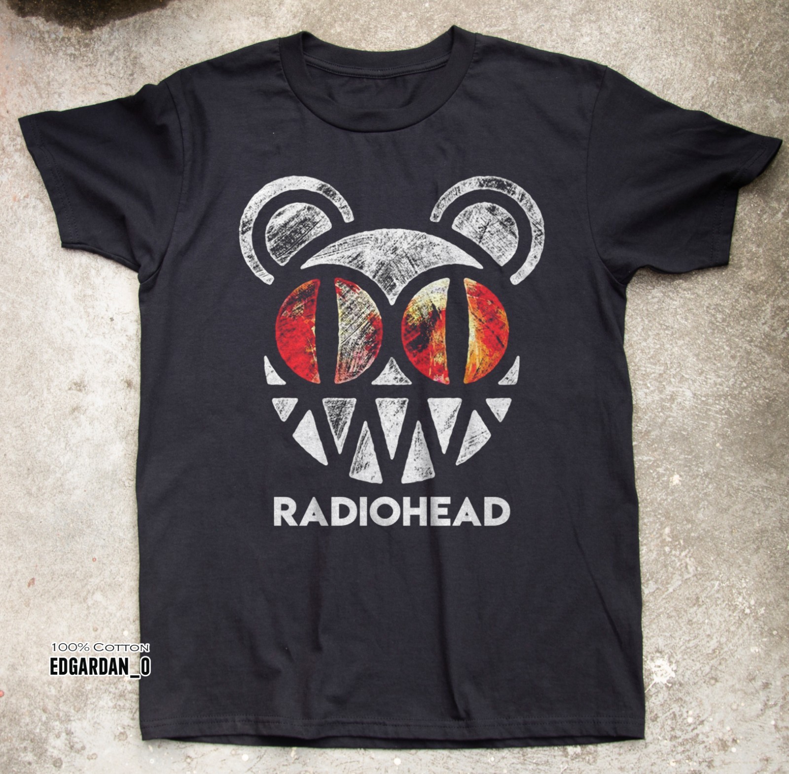 Radiohead Bear Logo Rock Band Rare Black Unisex T-shirt Size S-5XL